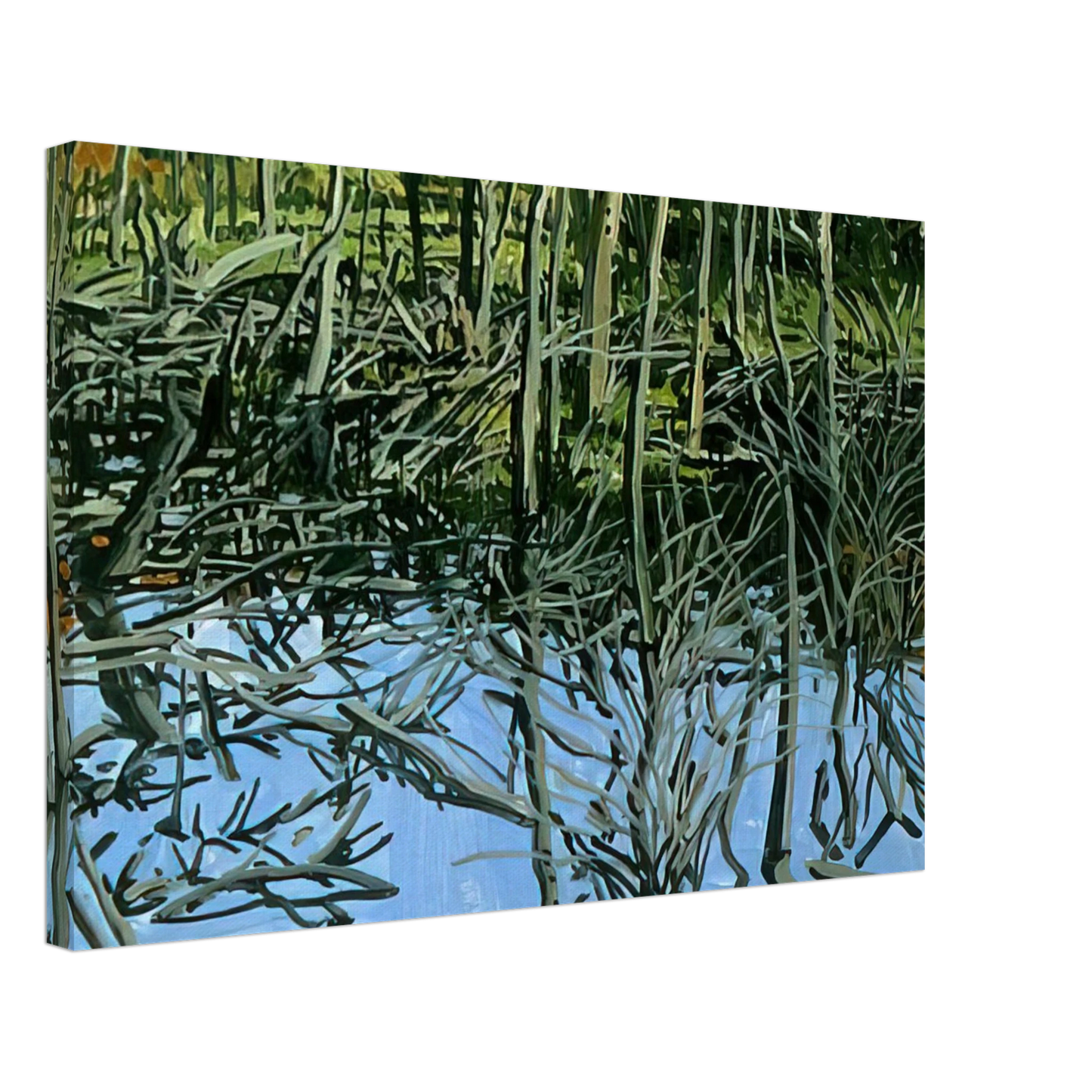 Neil Welliver - Study for Low Water - Knight's Flowage - 1980 Canvas - 70x100 cm / 28x40 inches-canvas