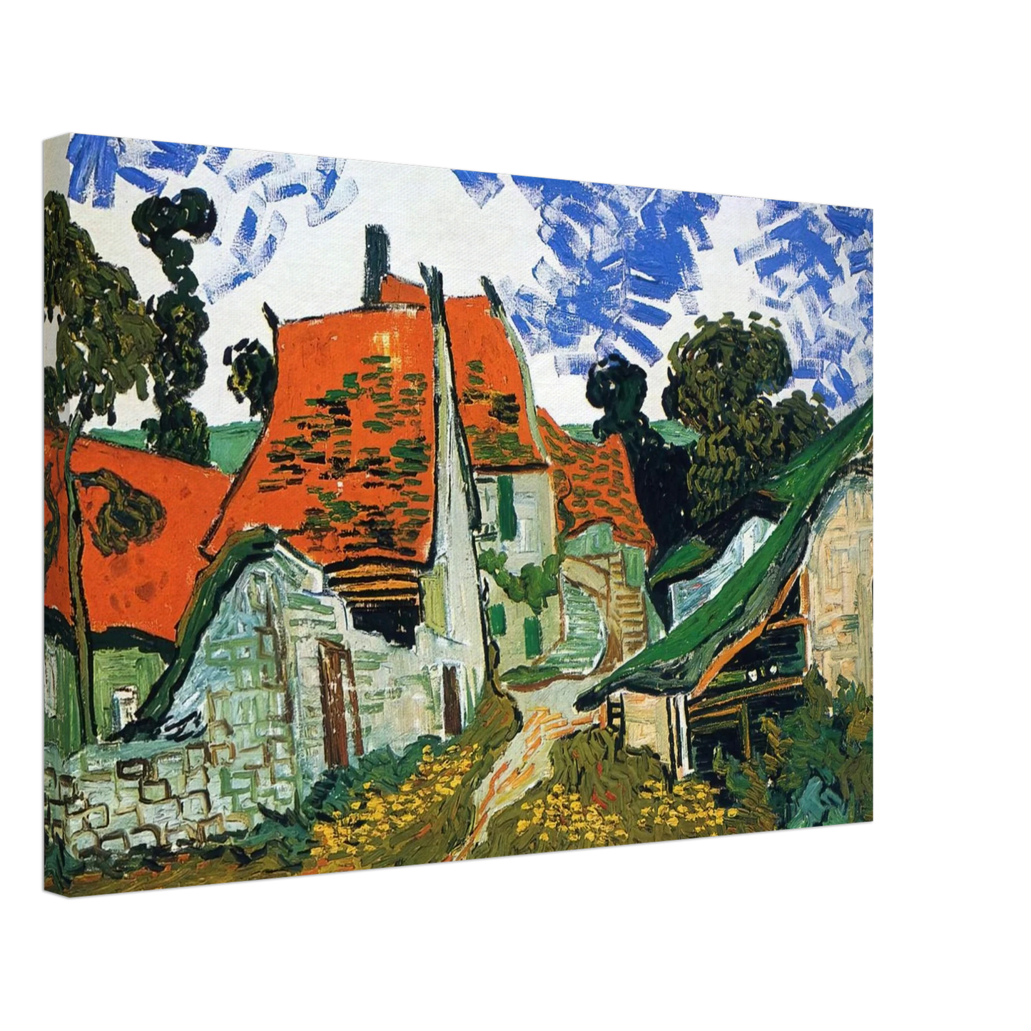 Vincent van Gogh - Street in Auvers-sur-Oise Canvas - 40x60 cm / 16x24 inches-canvas