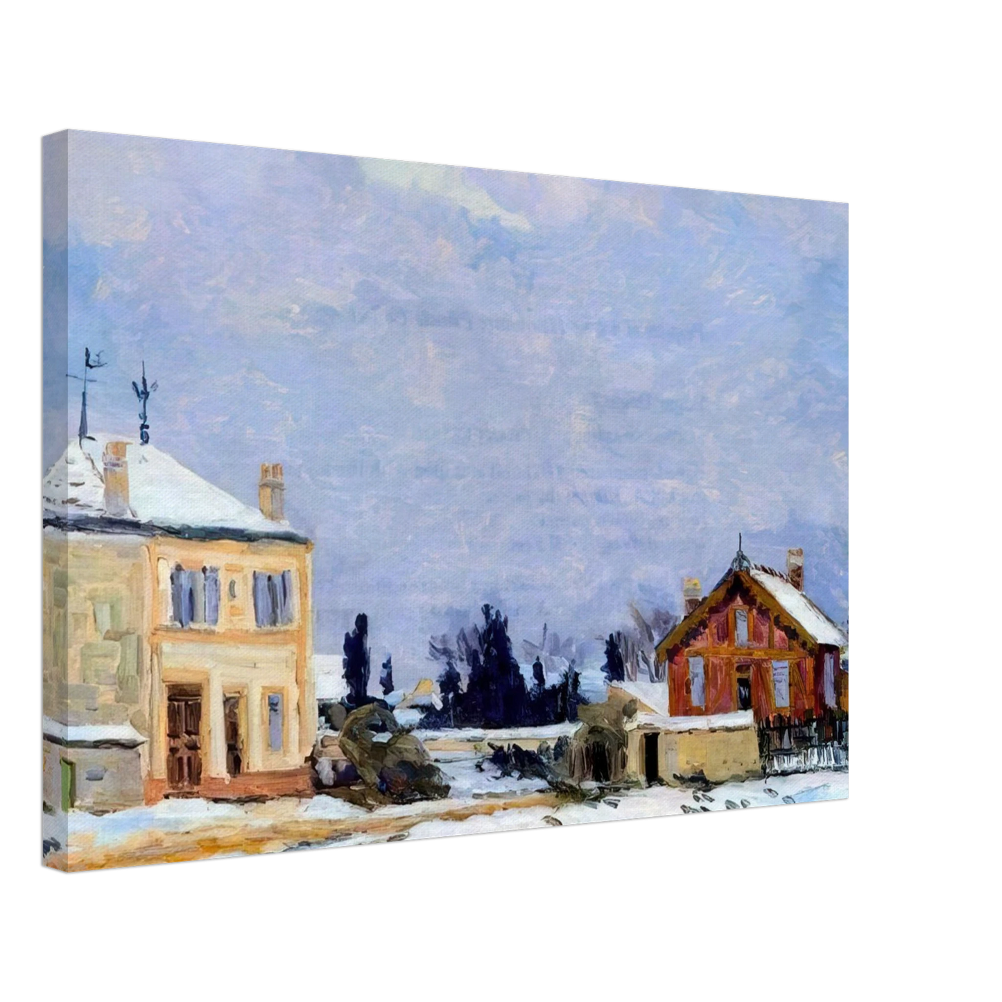 Armand Guillaumin - Neige - 1876 Canvas - 40x60 cm / 16x24 inches-canvas
