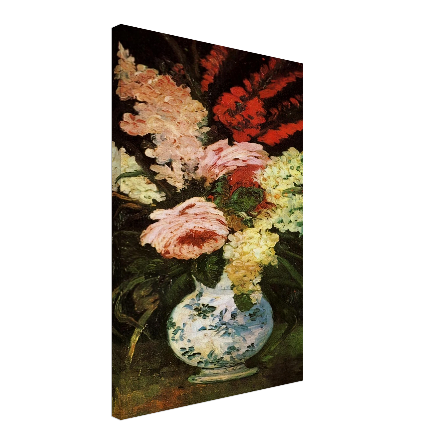 Vincent van Gogh - Vase with Gladioli and Lilac Canvas - 40x60 cm / 16x24 inches-canvas