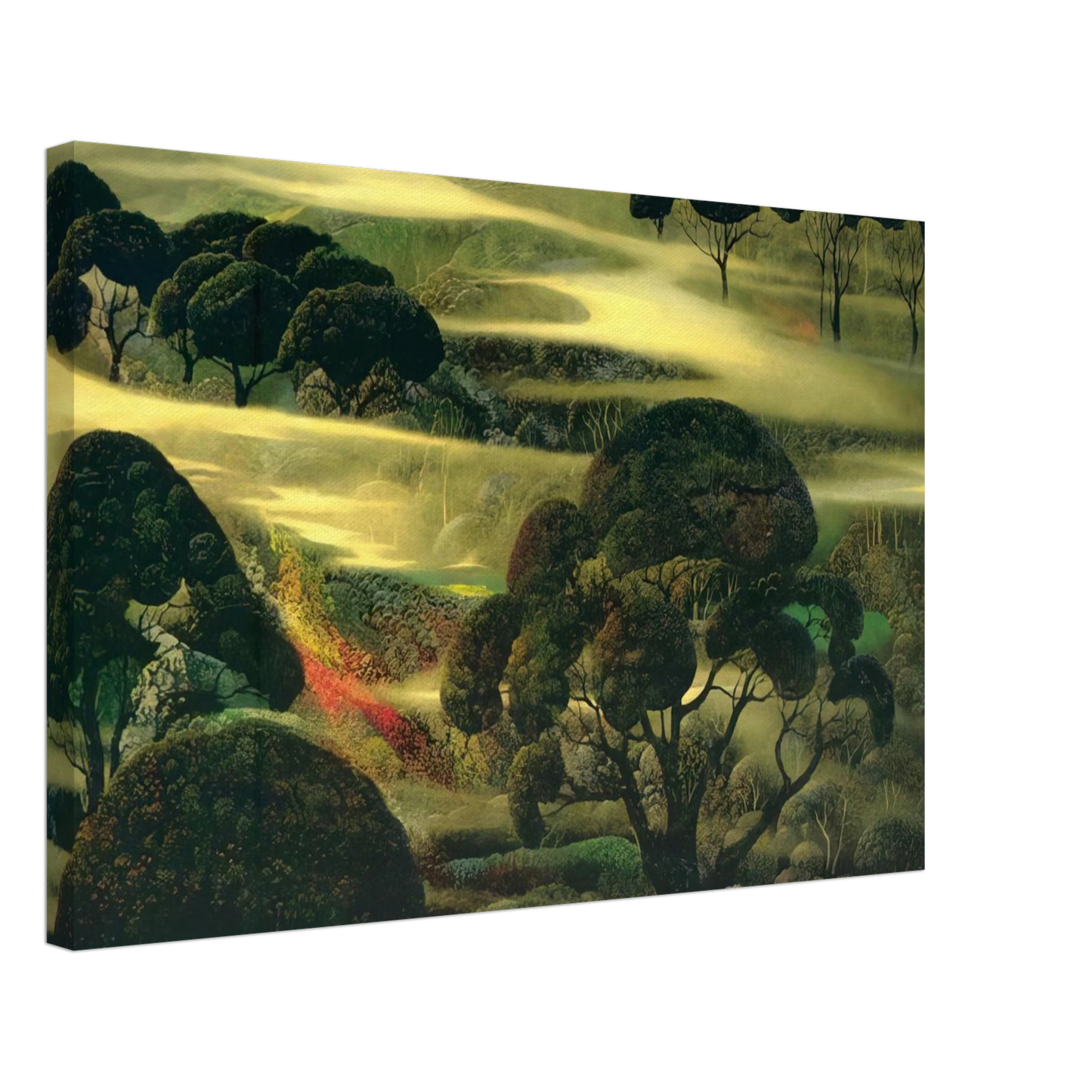 Eyvind Earle - Forest in Fog Canvas - 70x100 cm / 28x40 inches-canvas