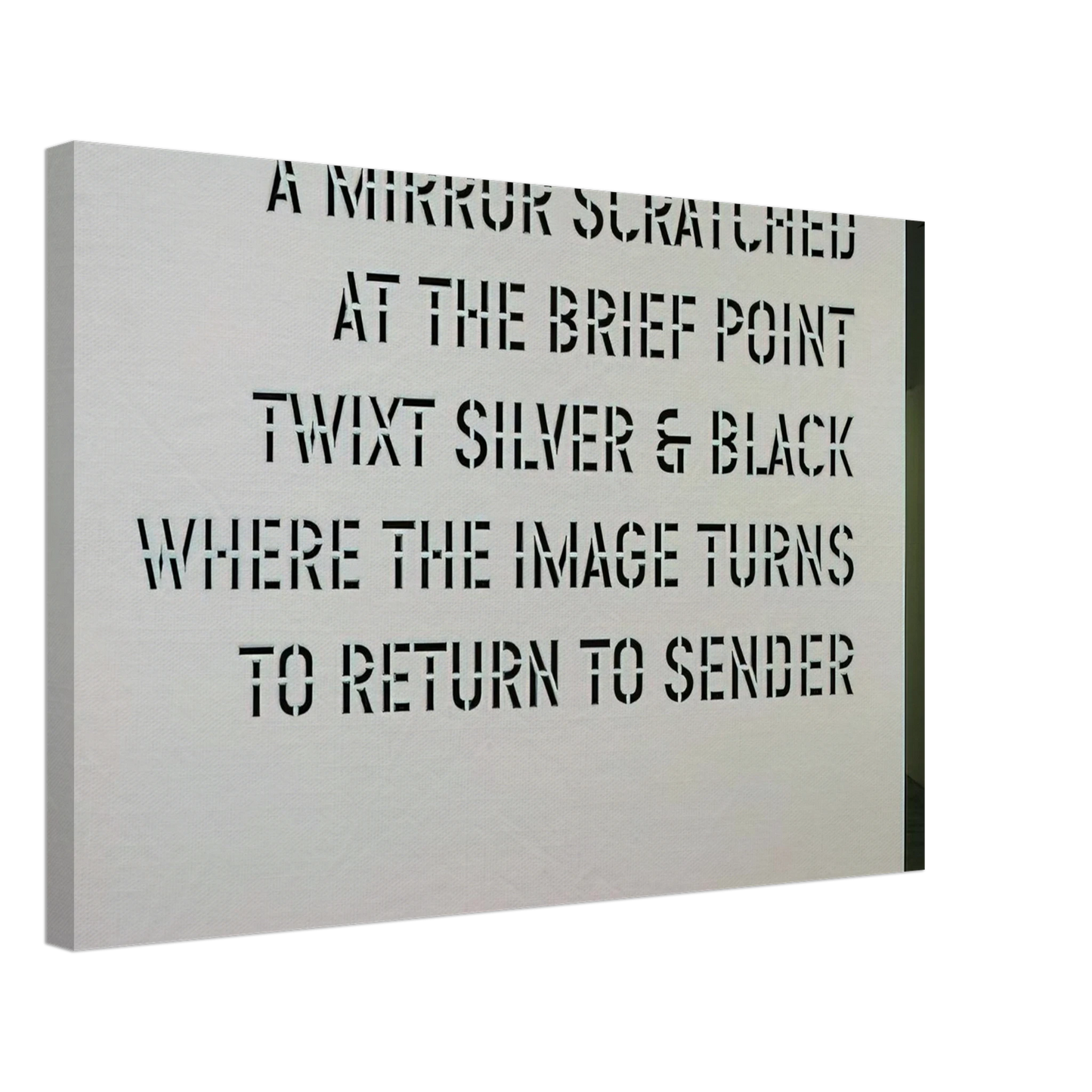 Lawrence Weiner - A Mirror Scratched... - 2004 Canvas - 40x60 cm / 16x24 inches-canvas
