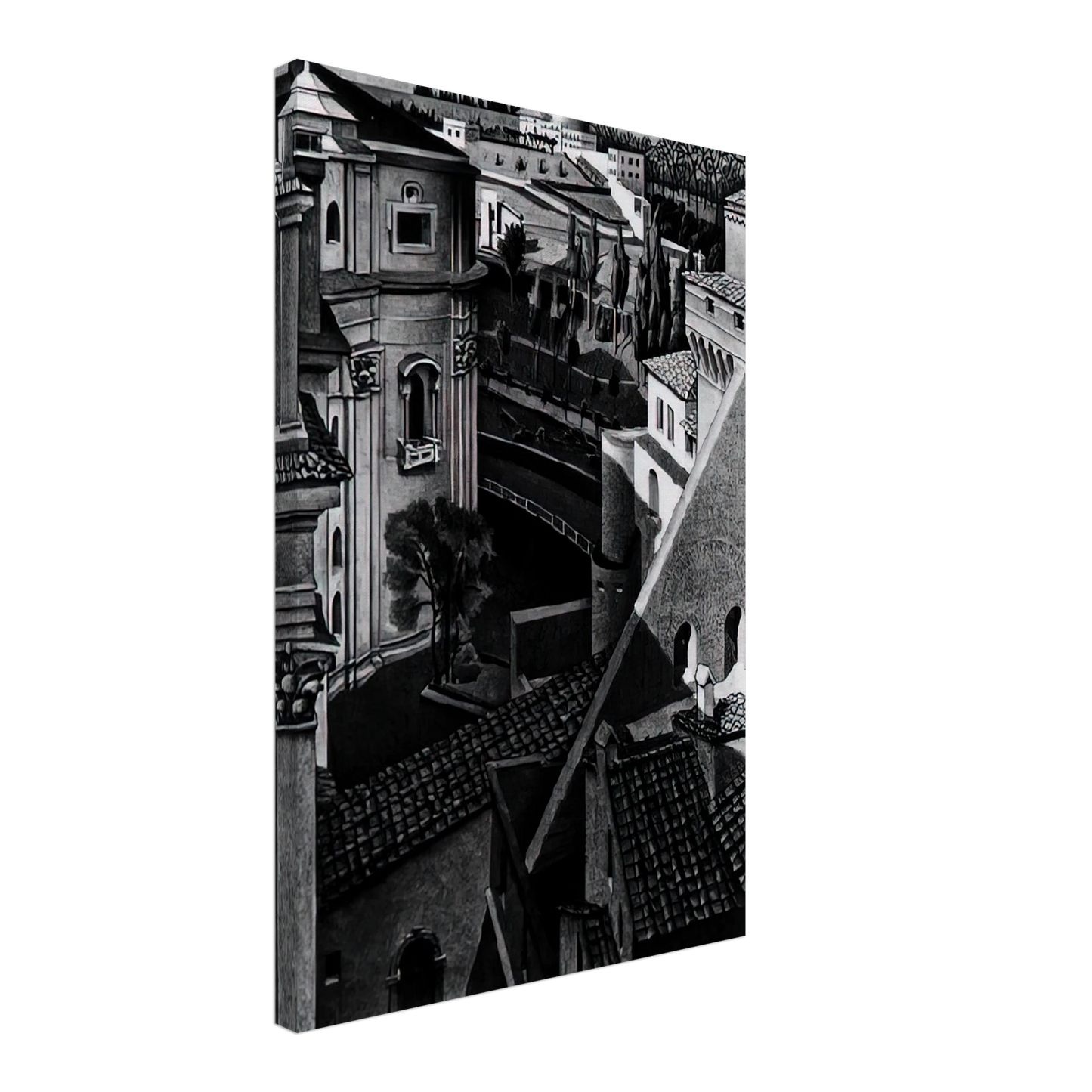 MC Escher - BERWEEN ST PETER AND SISTINE CHAPEL MARCH 1936 1936 Canvas - 70x100 cm / 28x40 inches-canvas