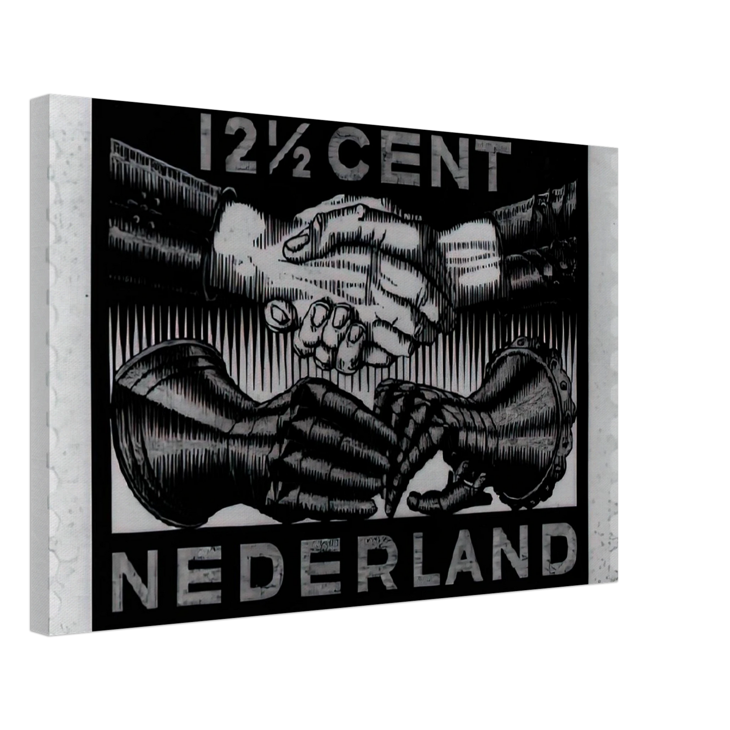 MC Escher - DESIGN FOR DUTCH PEASE POSTAGE STAMP MARCH 1932 1932 Canvas - 70x100 cm / 28x40 inches-canvas