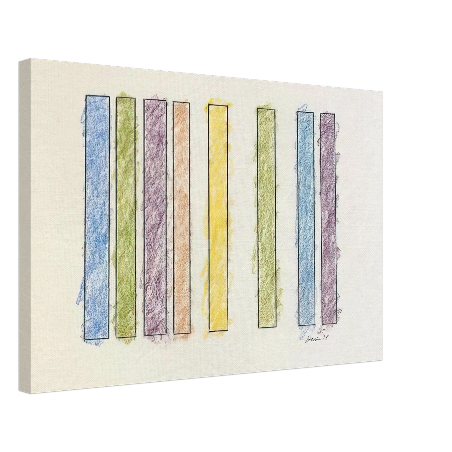 Gene Davis - Untitled - 1978 Canvas - 40x60 cm / 16x24 inches-canvas