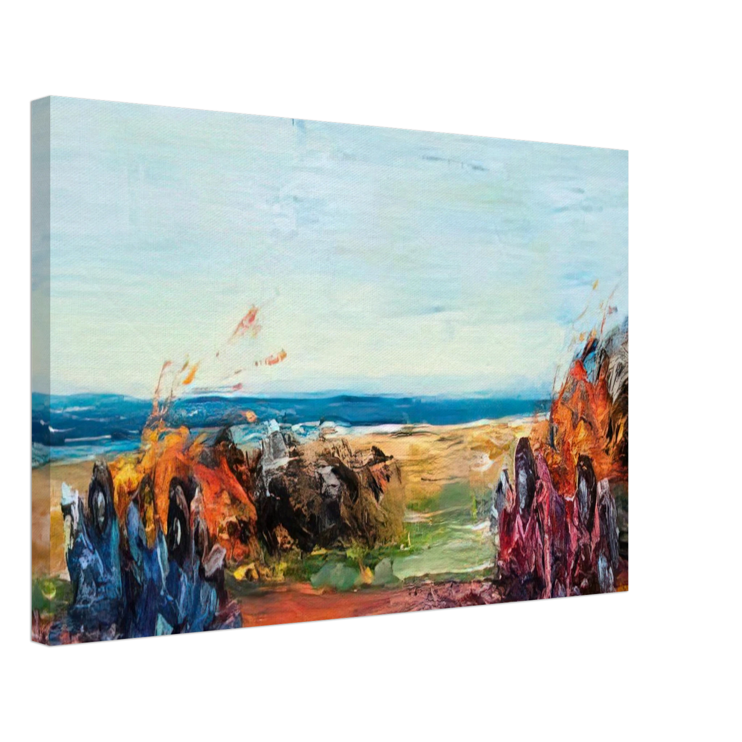 Carlos Almaraz - Car Crash Wipe Out on Pacific Coast Highway - 1984 Canvas - 70x100 cm / 28x40 inches-canvas