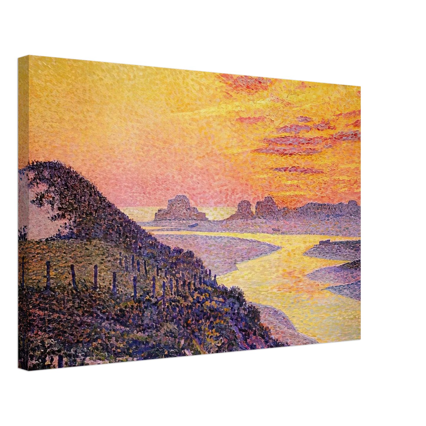 Theo van Rysselberghe - SUNSET AT AMBLETSUSE 1899 Canvas - 40x60 cm / 16x24 inches-canvas