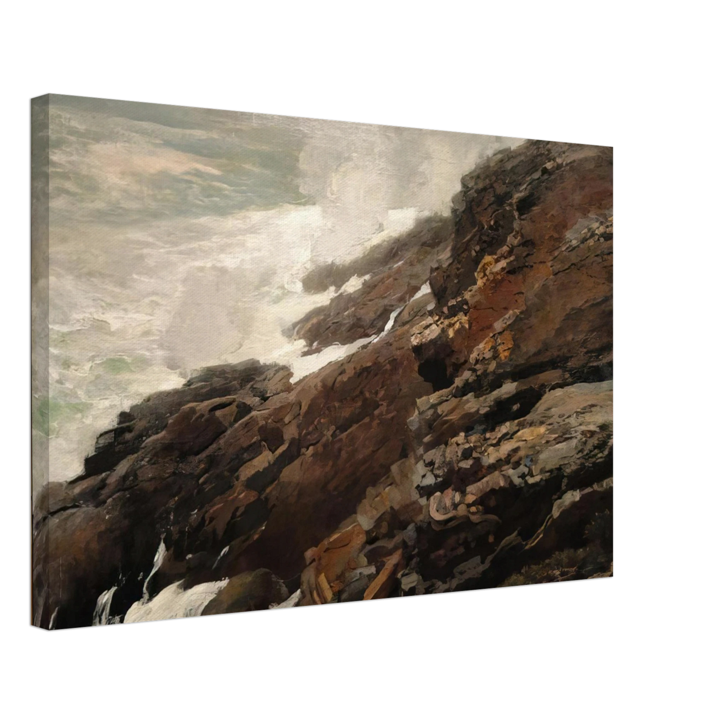 Winslow Homer - HIGH CLIFF COAST OF MAINE Canvas - 40x60 cm / 16x24 inches-canvas