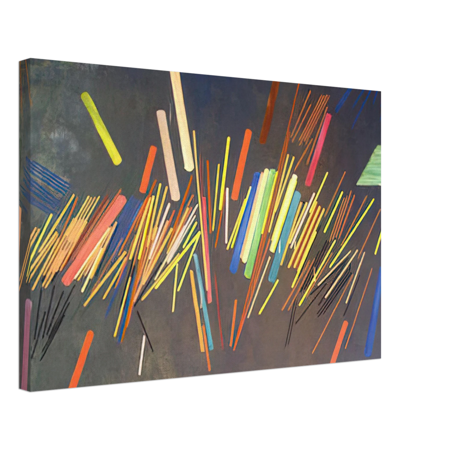 Ronnie Landfield - Green Line Painting - 1968 Canvas - 70x100 cm / 28x40 inches-canvas