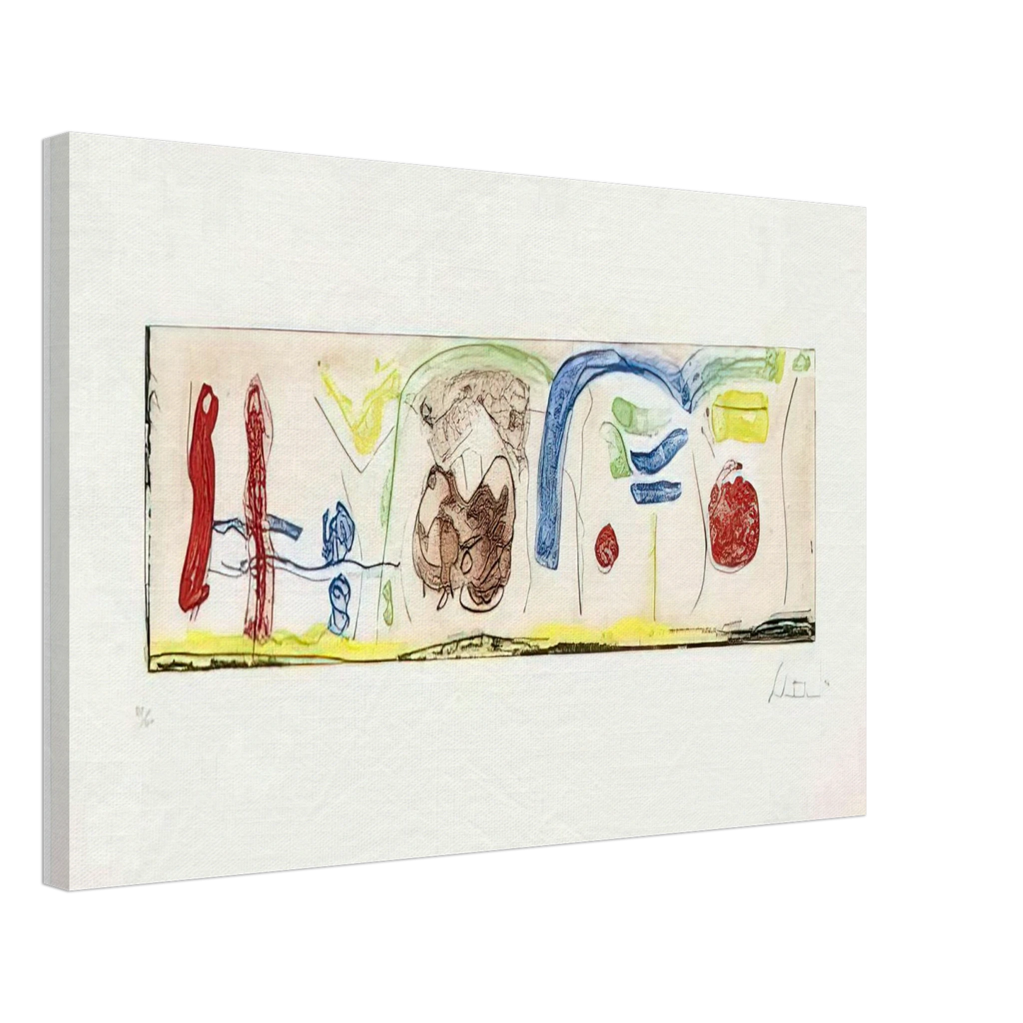 Helen Frankenthaler - Bridges - 1996 Canvas - 40x60 cm / 16x24 inches-canvas