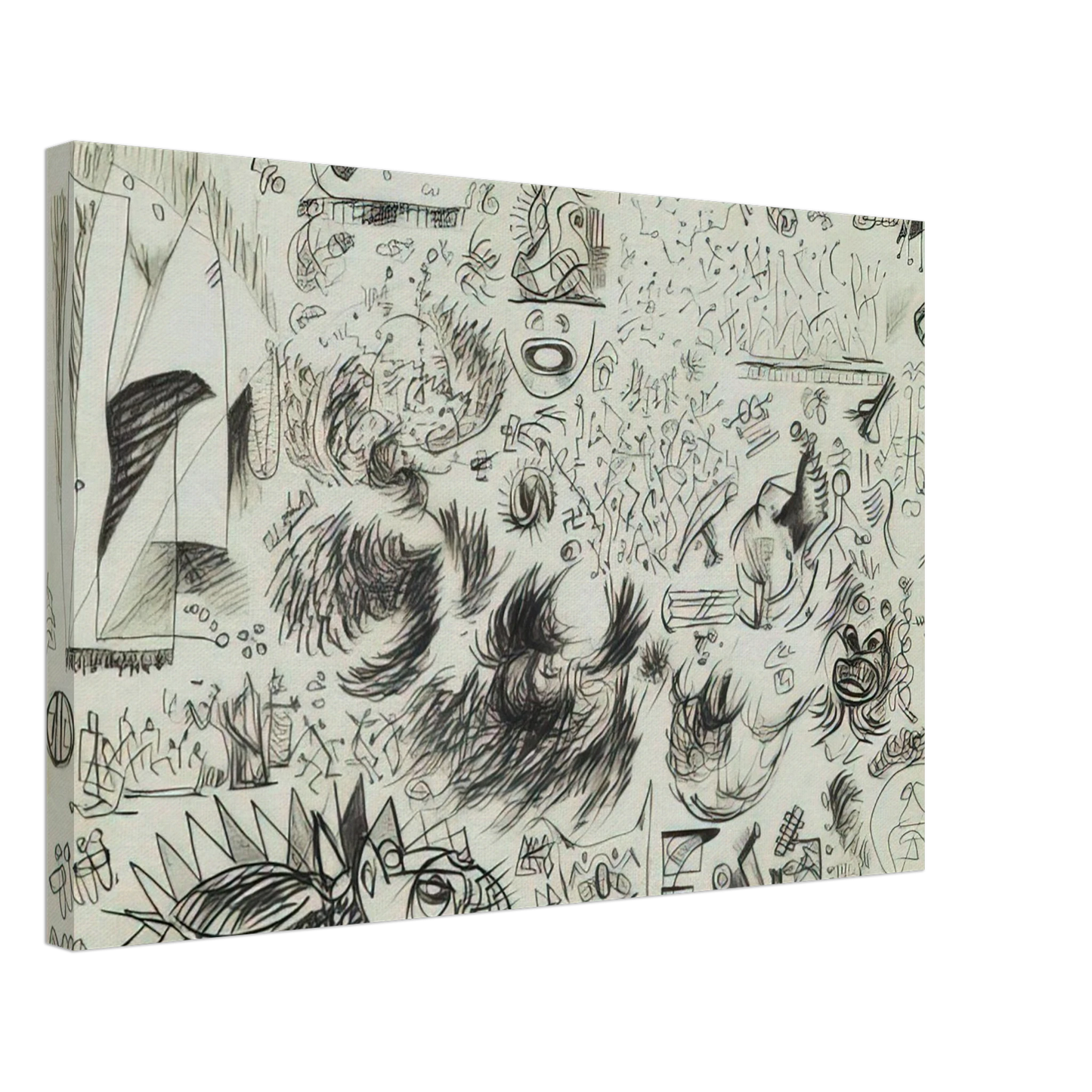 Jackson Pollock - SHEET OF STUDIES 1941 Canvas - 70x100 cm / 28x40 inches-canvas