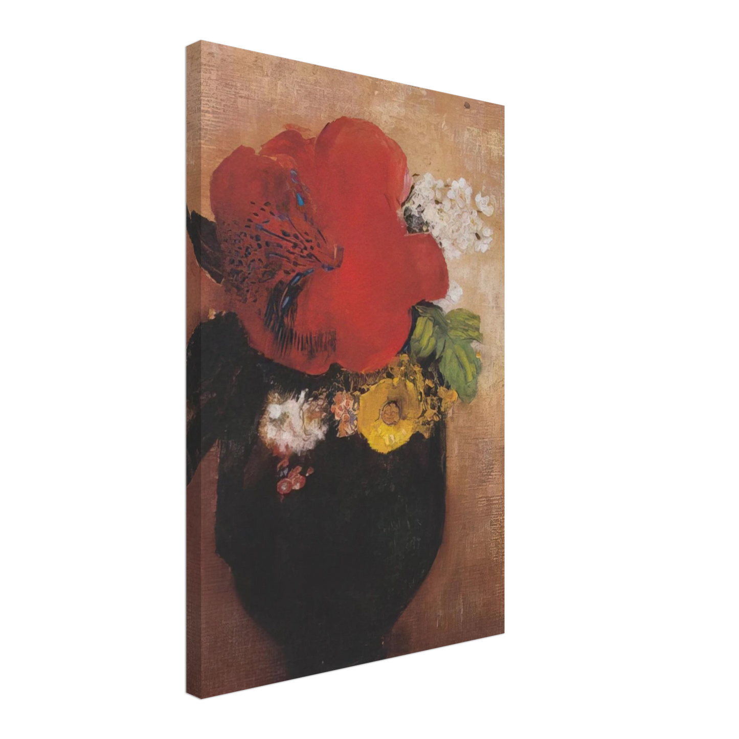 Odilon Redon - THE RED POPPY Canvas - 70x100 cm / 28x40 inches-canvas