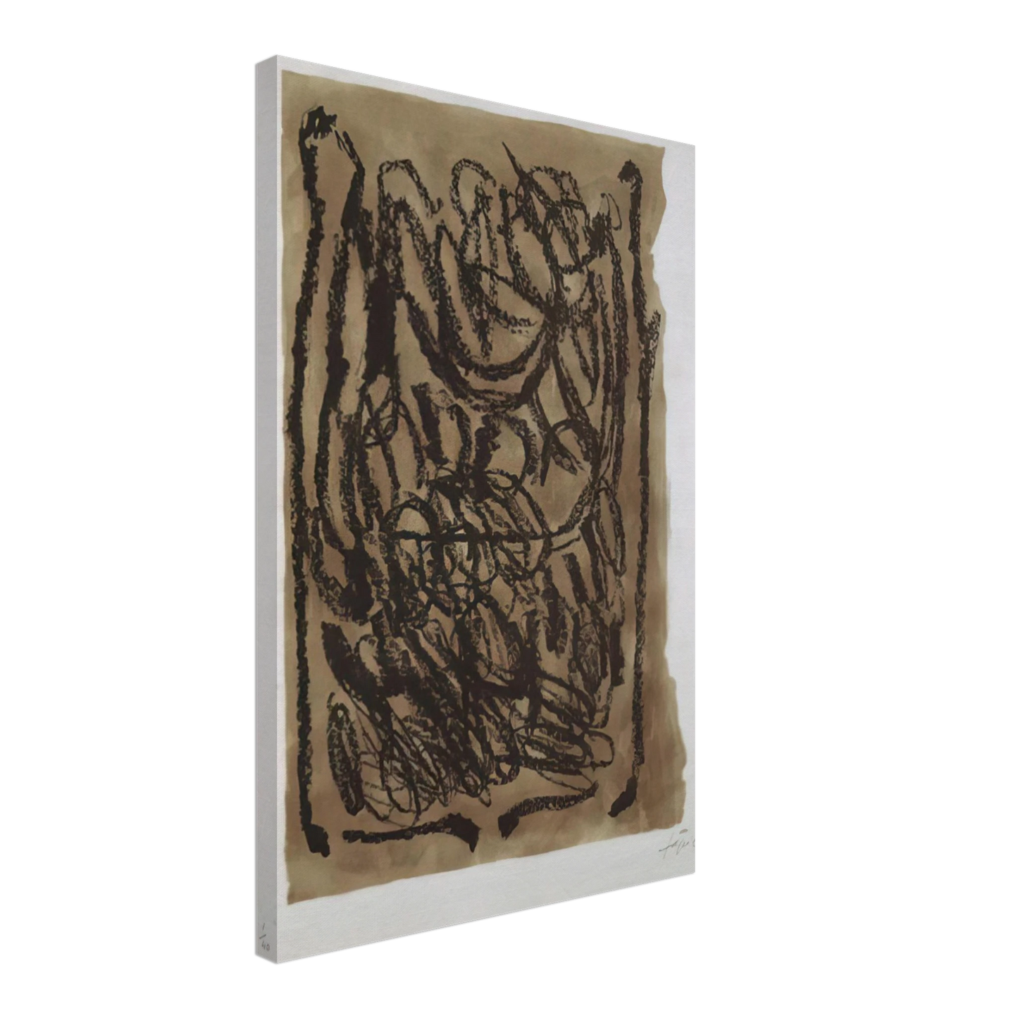 Antoni Tapies - EL PA A LA BARCA 1963 Canvas - 40x60 cm / 16x24 inches-canvas