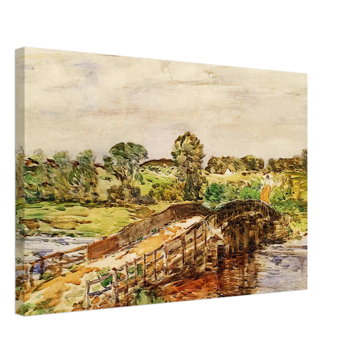 Childe Hassam - Bridge at Old Lyme 02 Canvas - 70x100 cm / 28x40 inches-canvas