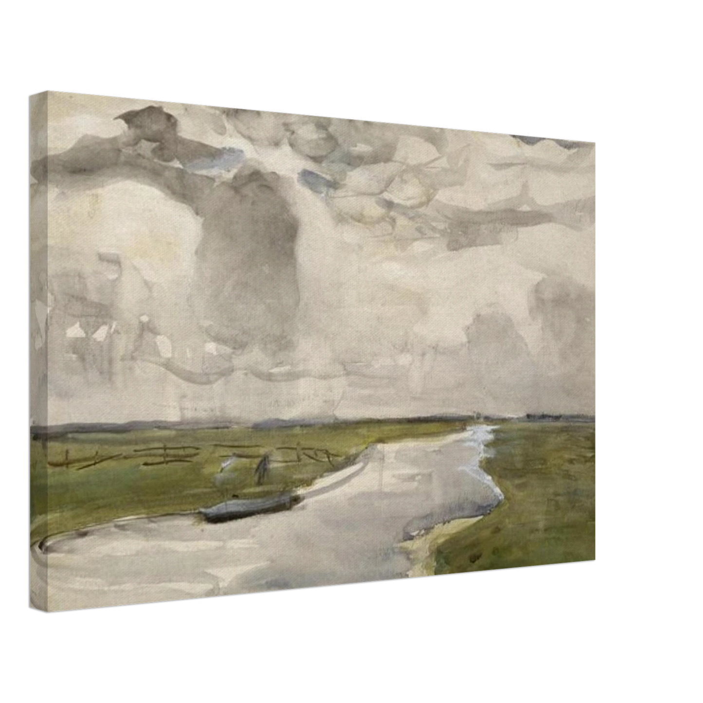 Piet Mondrian - Meandering Landscape with River Canvas - 70x100 cm / 28x40 inches-canvas