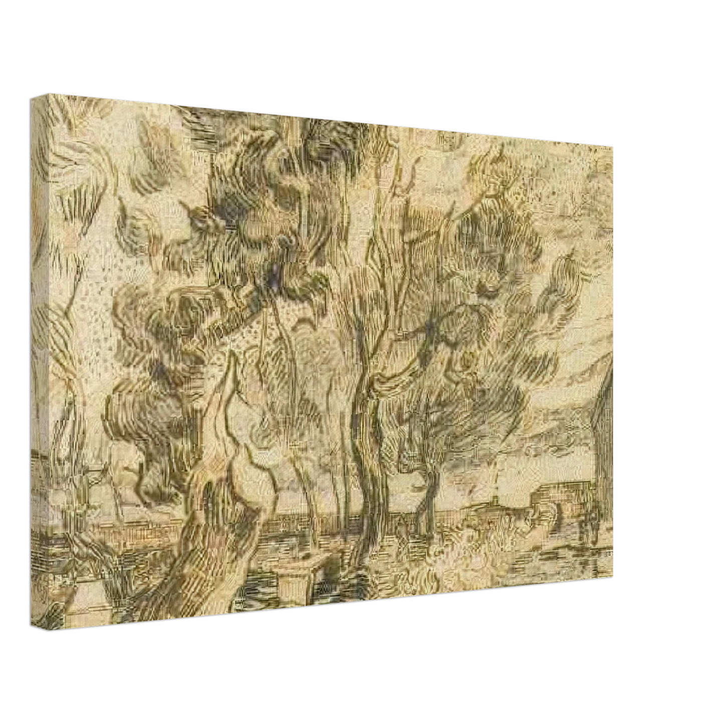 Vincent van Gogh - A Corner of the Asylum and the Garden with a Heavy, sawn-off Tree Canvas - 40x60 cm / 16x24 inches-canvas