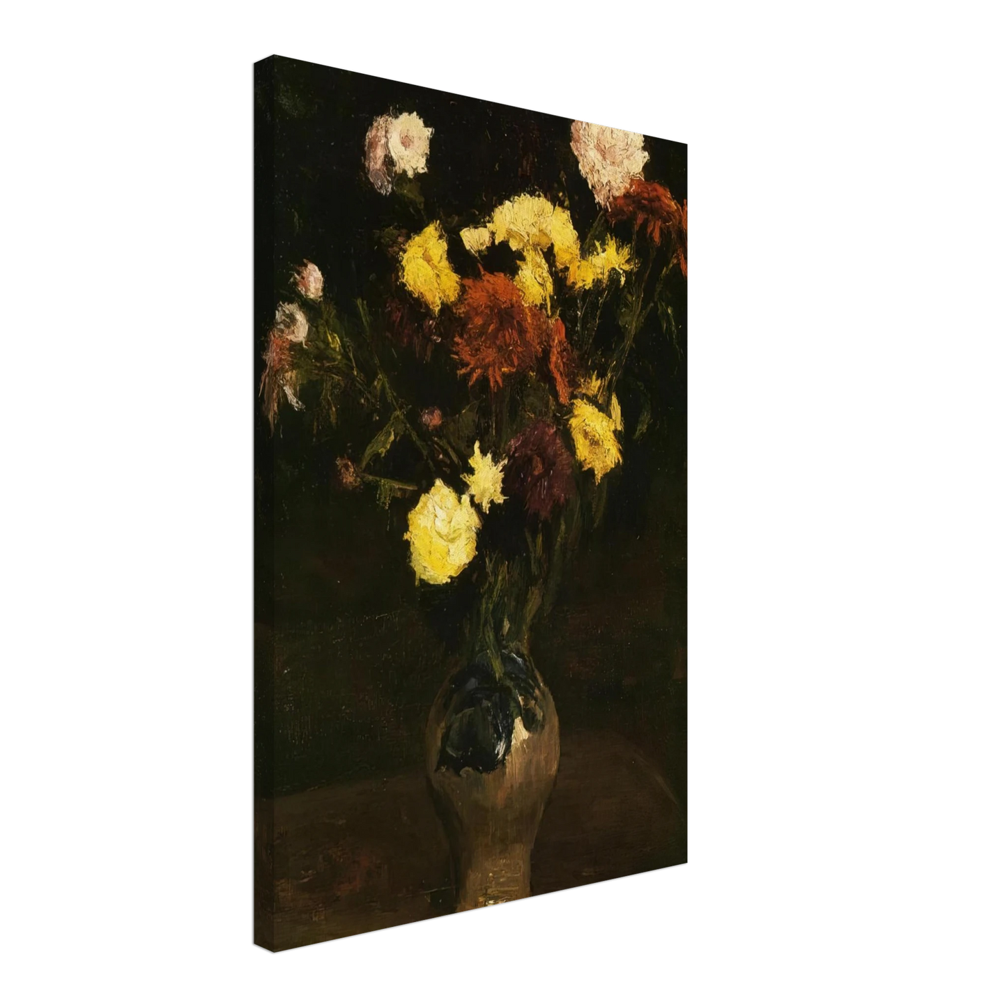 Vincent van Gogh - Basket of Carnations and Zinnias Canvas - 70x100 cm / 28x40 inches-canvas