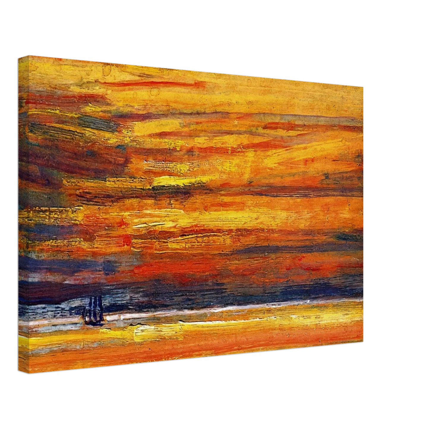 Childe Hassam - Sailing Vessel at Sea, Sunset Canvas - 70x100 cm / 28x40 inches-canvas