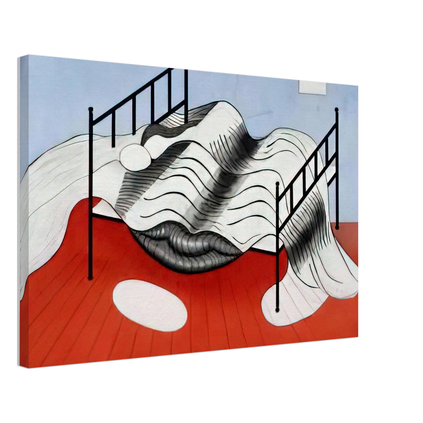 Louise Bourgeois - THE BIG BED WITH QUILT 1997 Canvas - 70x100 cm / 28x40 inches-canvas