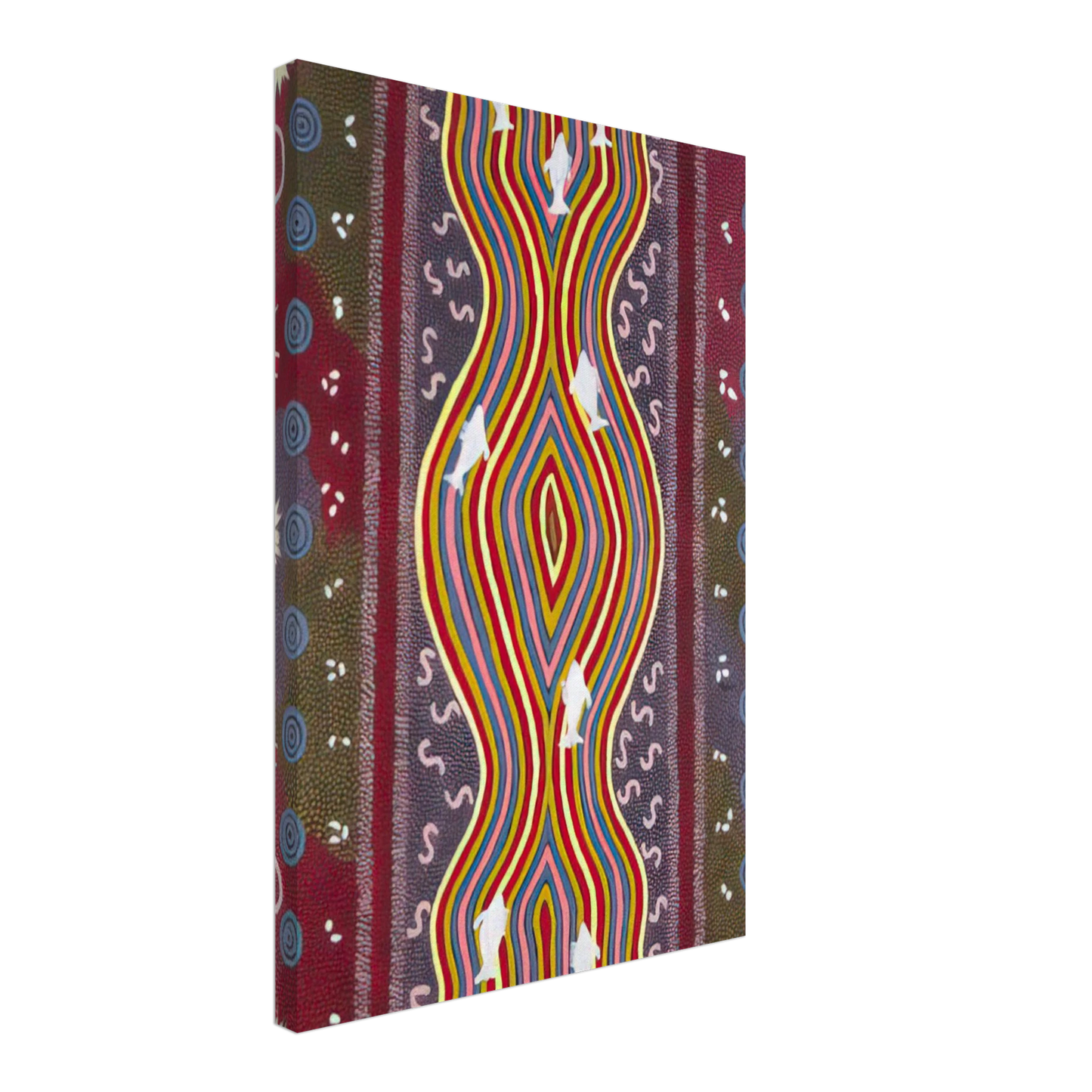 Clifford Possum Tjapaltjarri - Fish and Honey Dreaming - Native Art Canvas - 70x100 cm / 28x40 inches-canvas