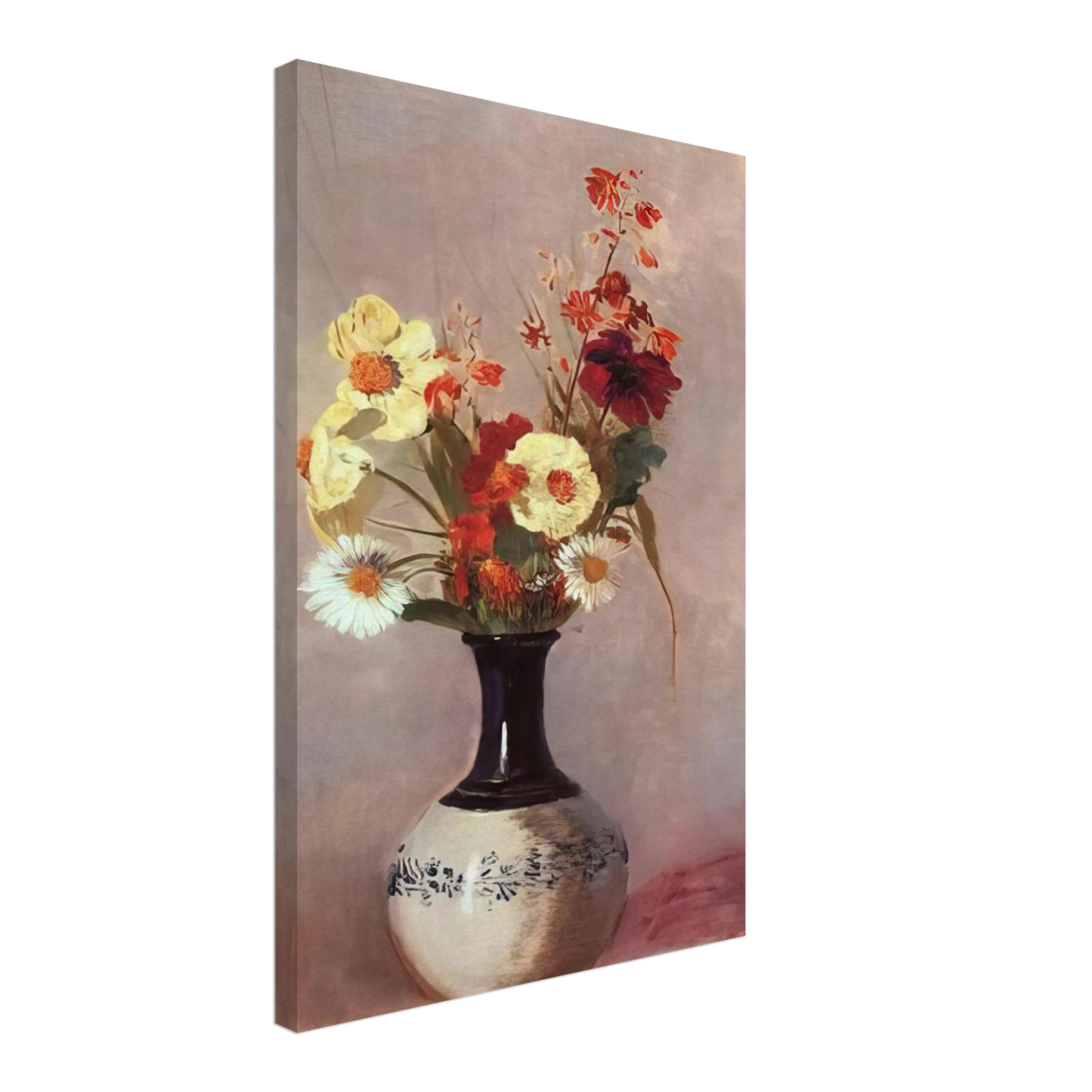 Odilon Redon - VASE OF FLOWERS 9 Canvas - 40x60 cm / 16x24 inches-canvas