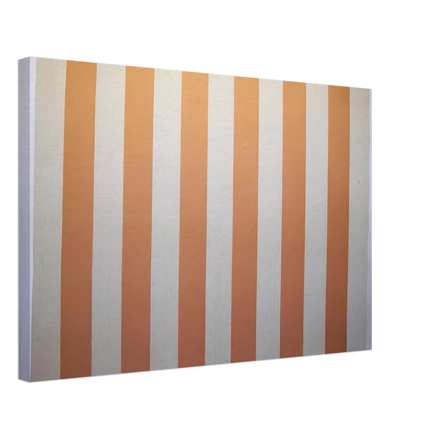 Daniel Buren - Peinture acrylique blanche sur tissu raye blanc et orange - 1967 Canvas - 40x60 cm / 16x24 inches-canvas