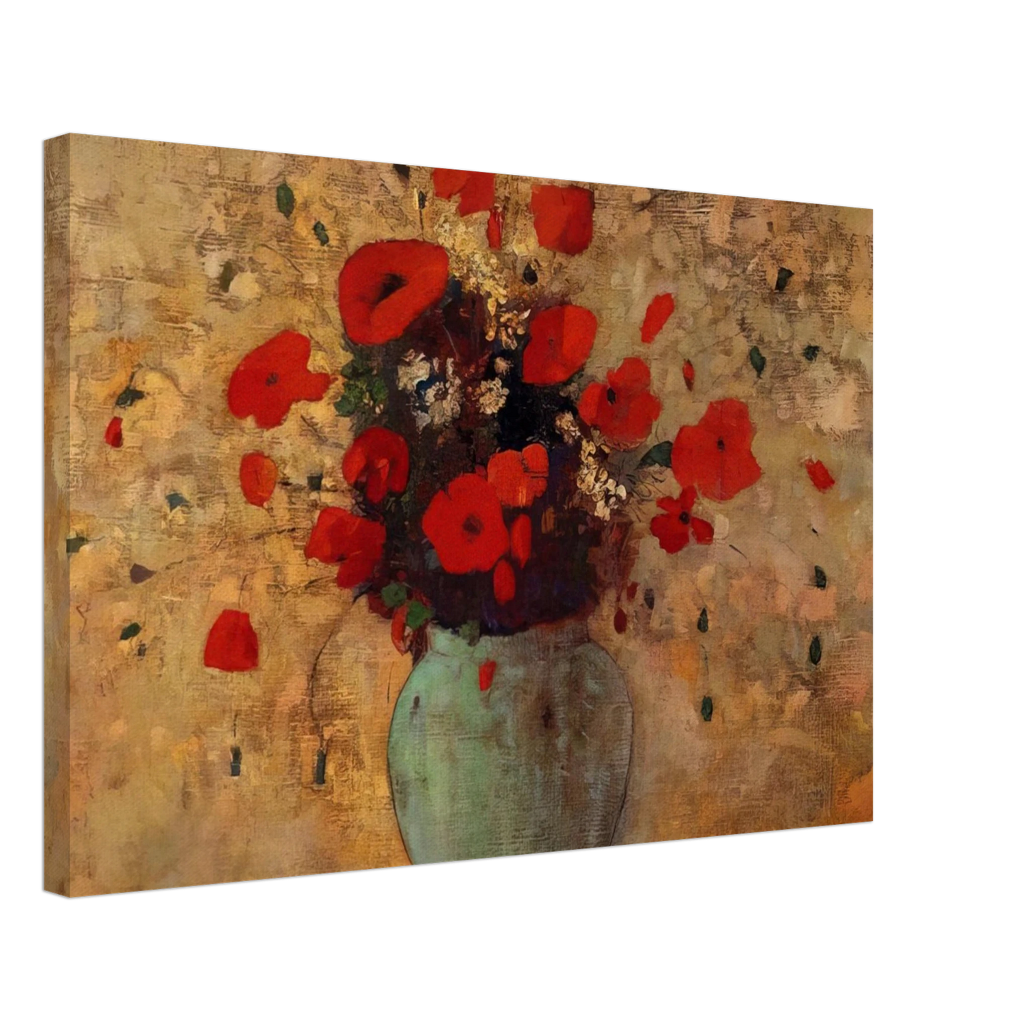 Odilon Redon - VASE OF POPPIES Canvas - 40x60 cm / 16x24 inches-canvas