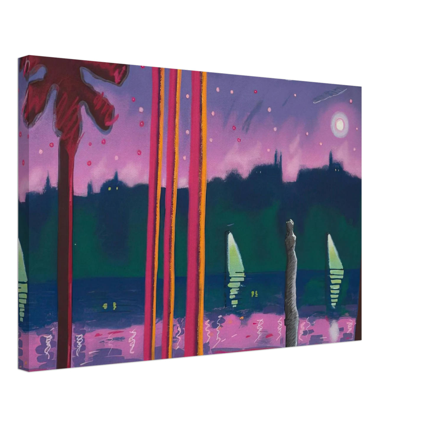 Carlos Almaraz - Suave Como La Noche - 1982 Canvas - 40x60 cm / 16x24 inches-canvas