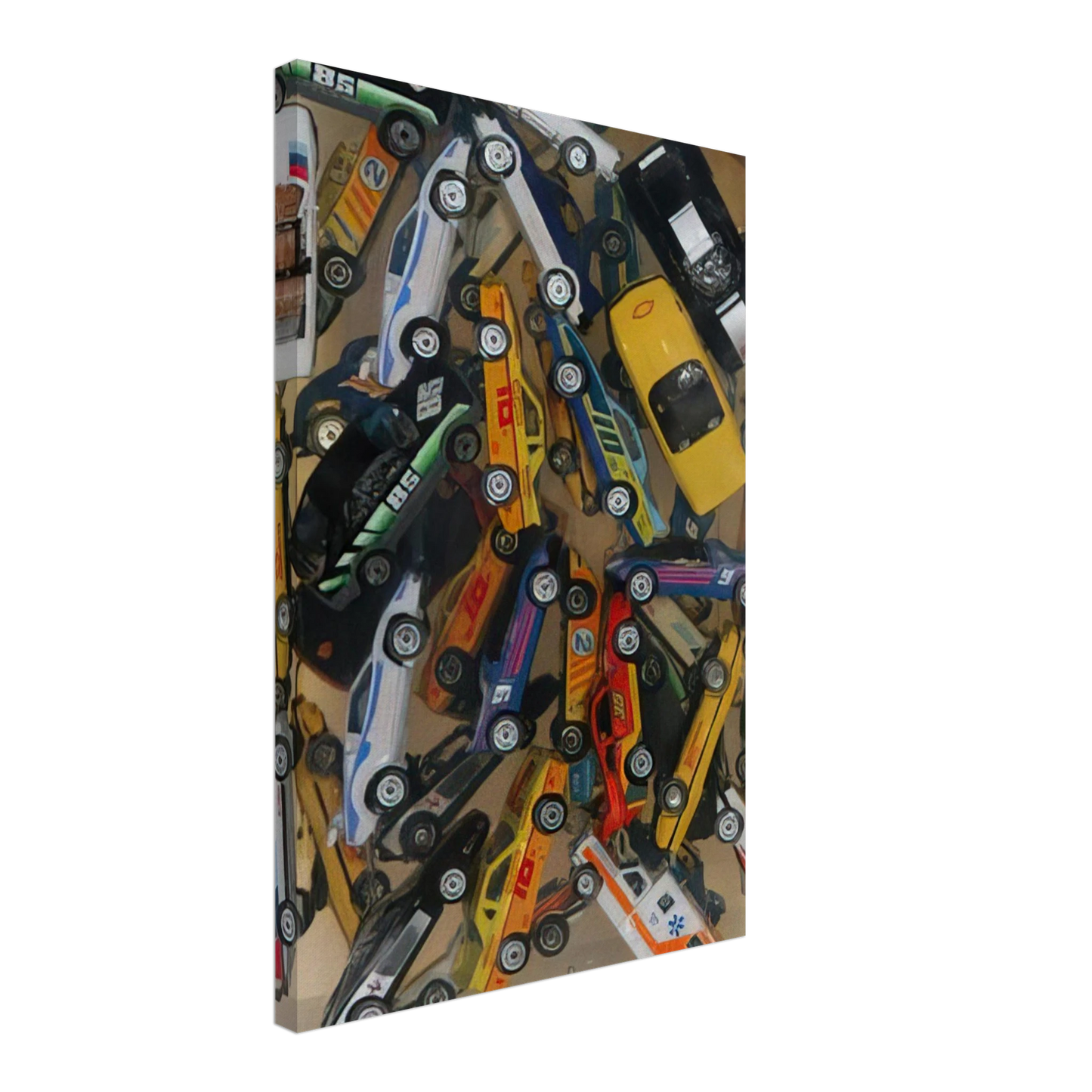 Arman - Car Accumulation Matchbox Cars - 1985 Canvas - 70x100 cm / 28x40 inches-canvas