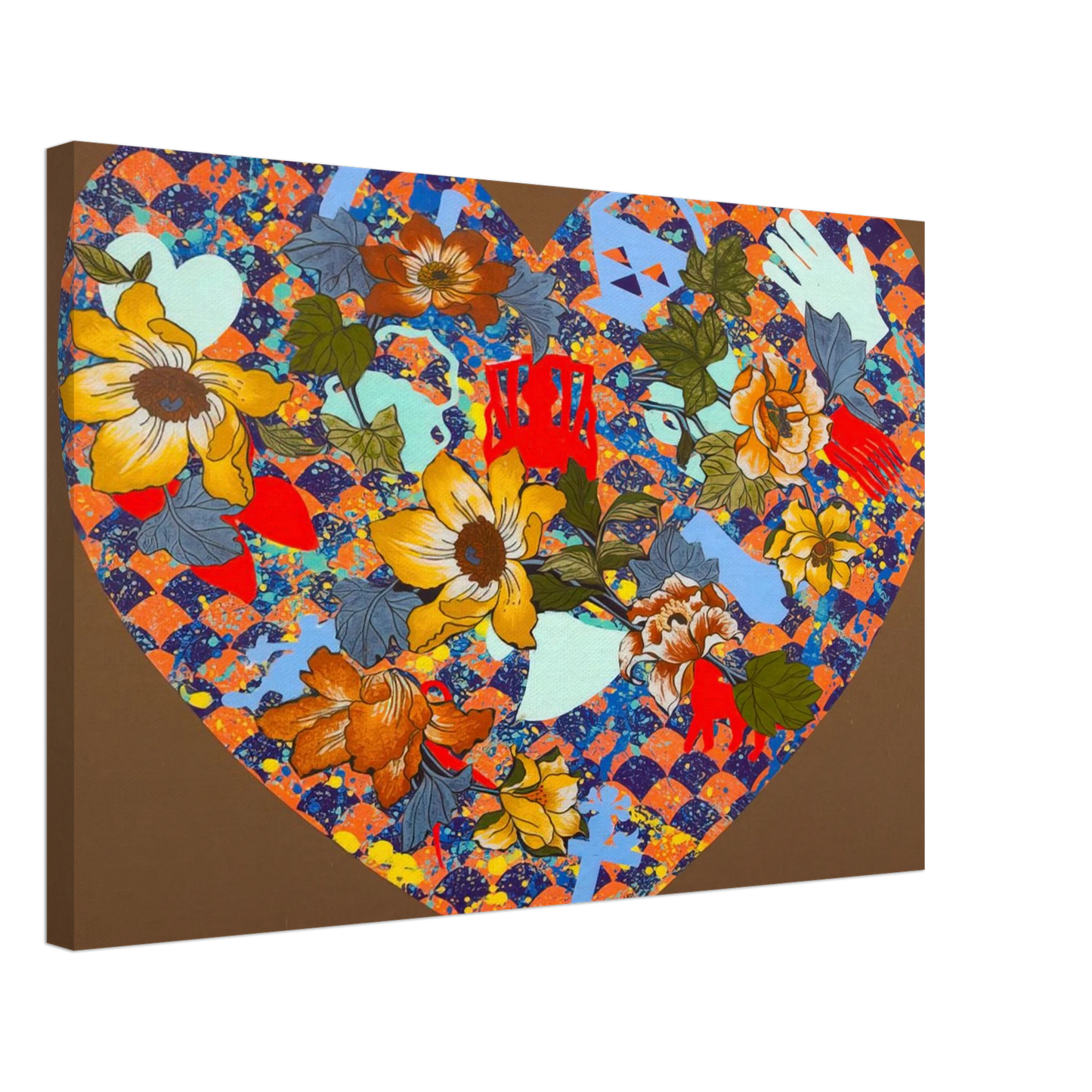 Miriam Schapiro - Our Stenciled Heart - 2008 Canvas - 70x100 cm / 28x40 inches-canvas