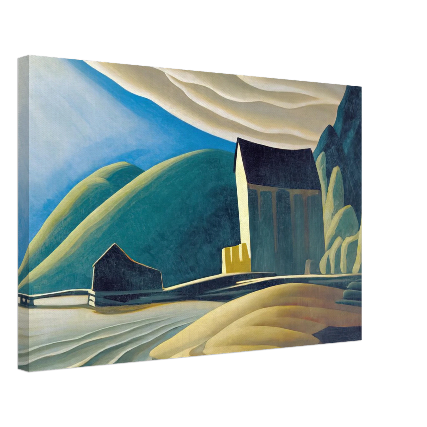 Lawren Harris - Ice House, Coldwell, Lake Superior - 1923 Canvas - 70x100 cm / 28x40 inches-canvas