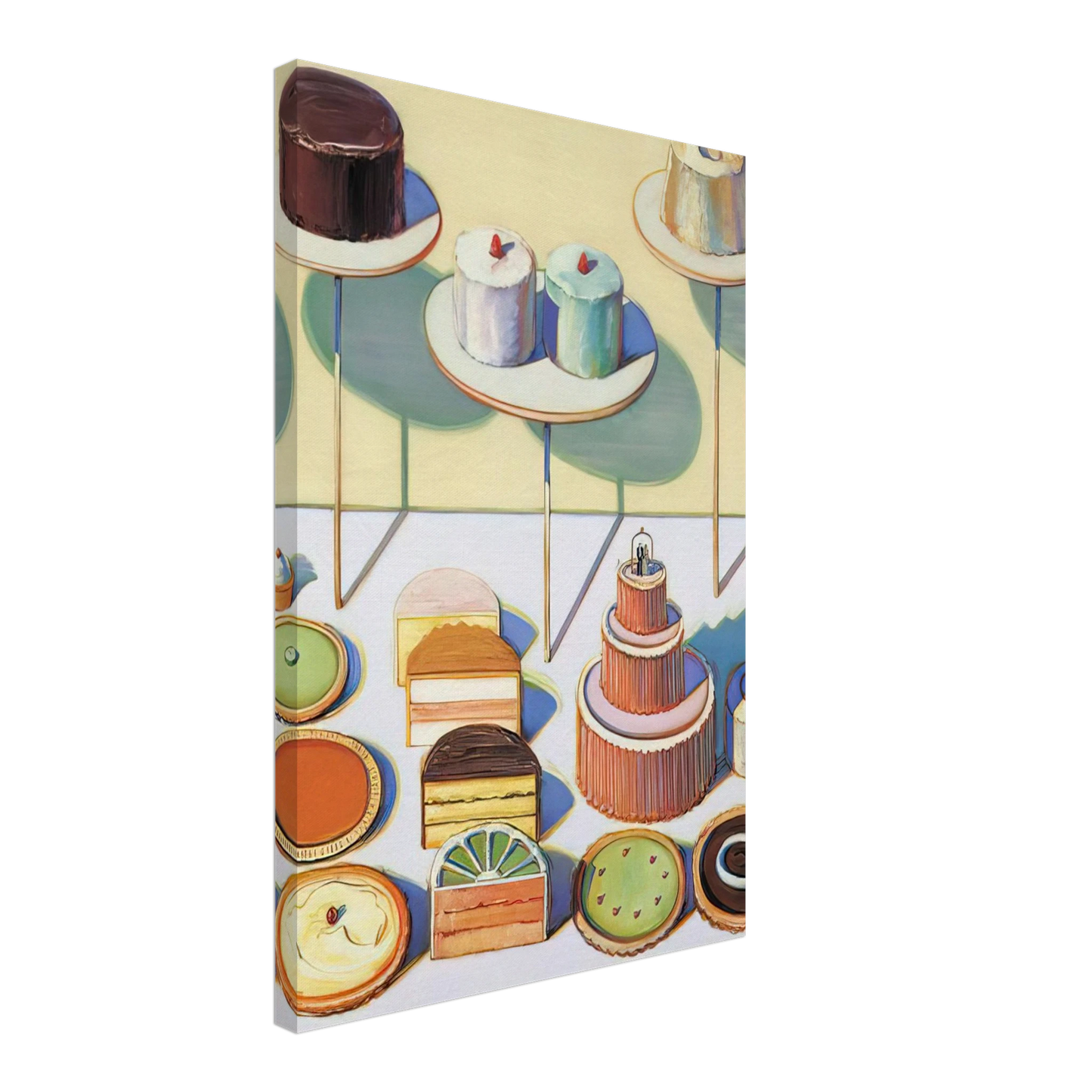 Wayne Thiebaud - Cakes and Pies - 1995 Canvas - 70x100 cm / 28x40 inches-canvas