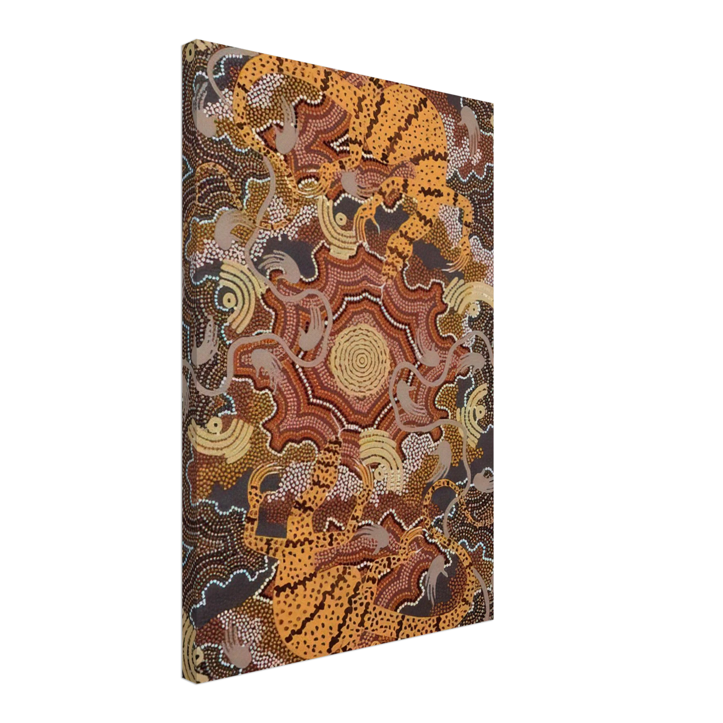 Clifford Possum Tjapaltjarri - Perentie Goanna Dreaming - 1992 Canvas - 40x60 cm / 16x24 inches-canvas