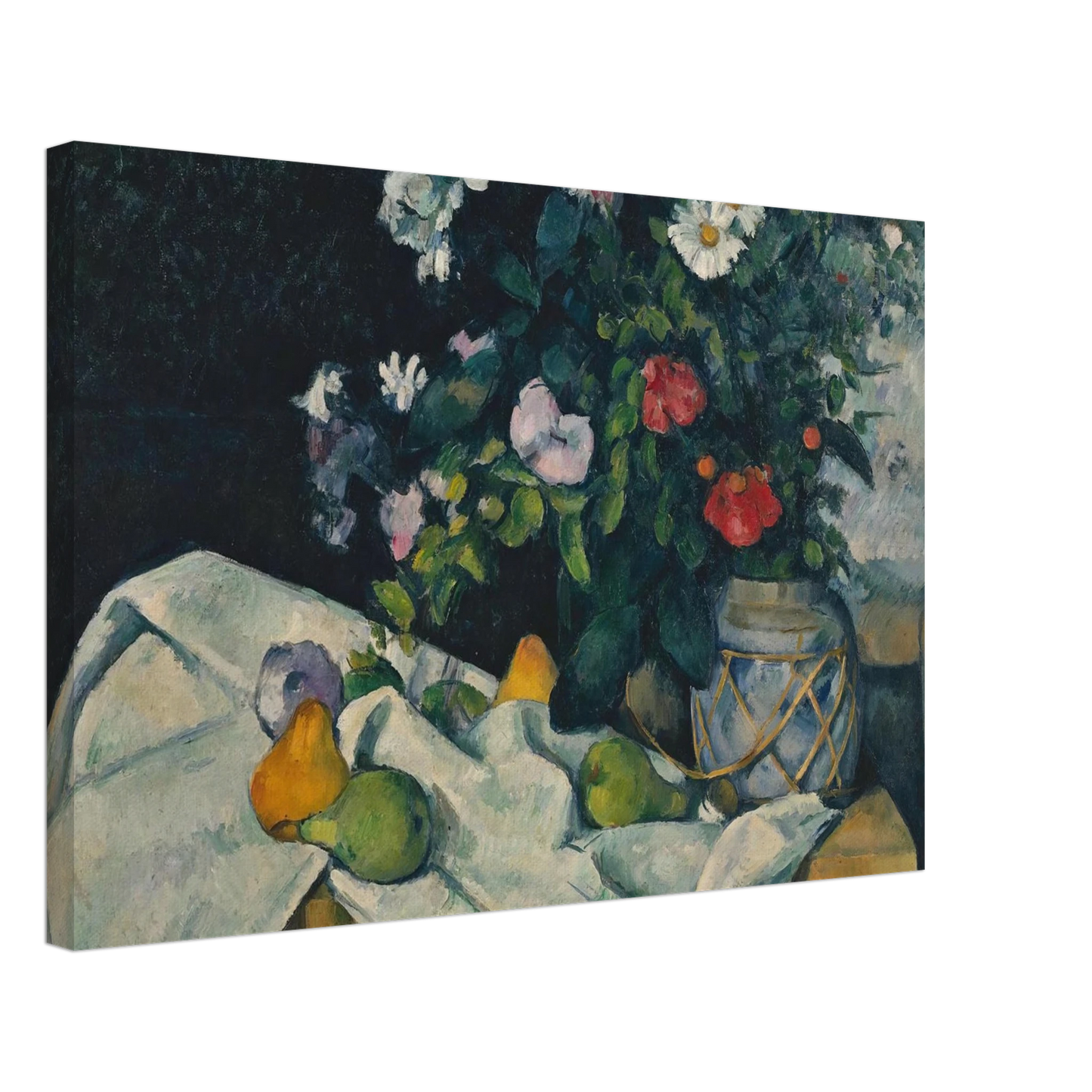 Paul Cezanne - Still Life with Flowers and Fruit Canvas - 70x100 cm / 28x40 inches-canvas