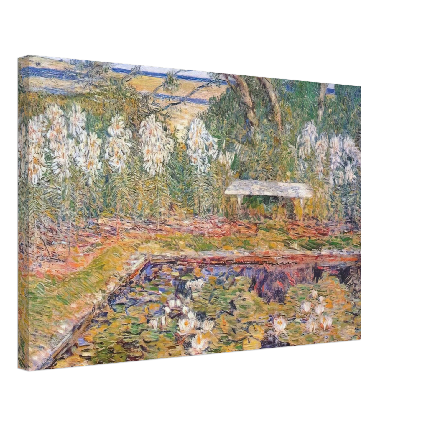 Childe Hassam - A long island garden Canvas - 70x100 cm / 28x40 inches-canvas