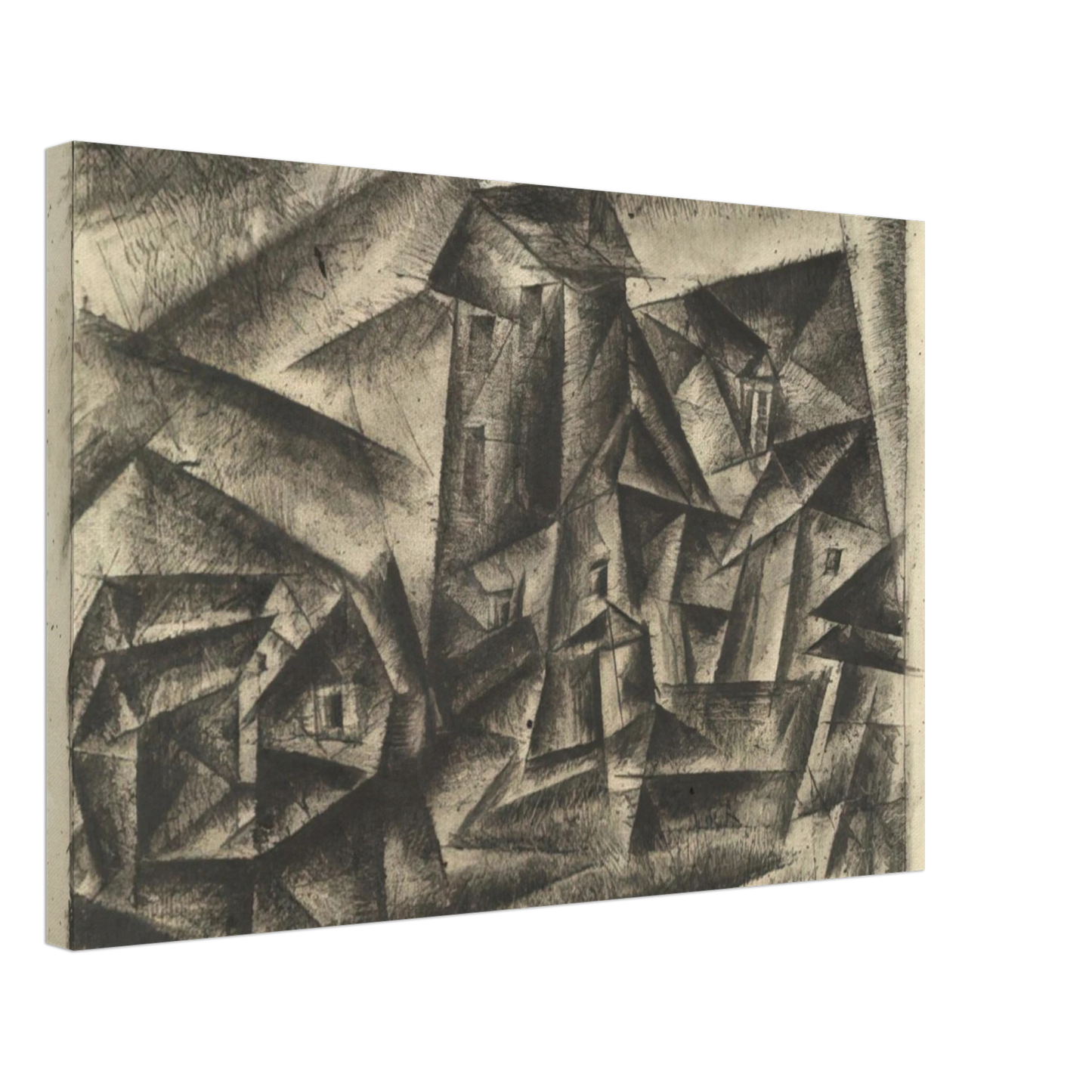 Lyonel Feininger - THE VILLAGE OF LEGEFELD I DORF LEGEFELD I 1916 Canvas - 70x100 cm / 28x40 inches-canvas