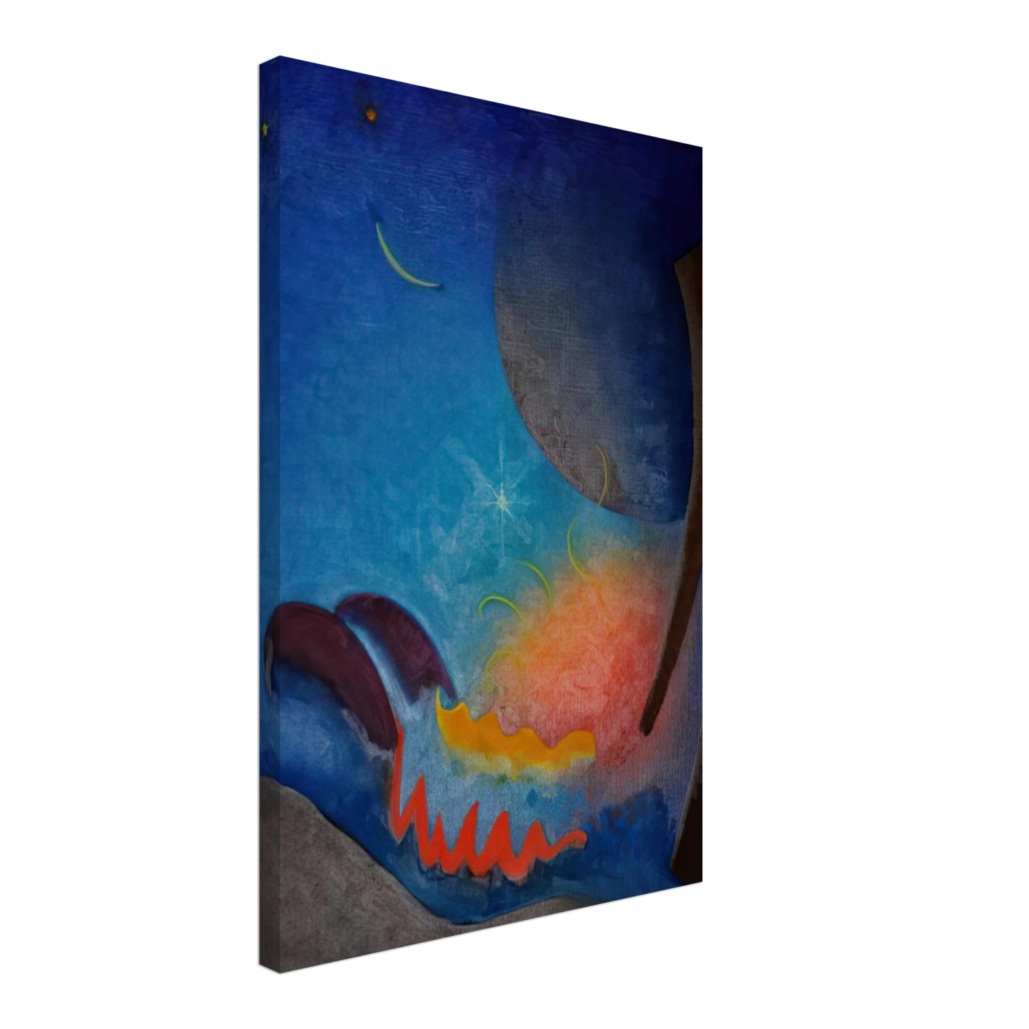 Agnes Lawrence Pelton - Night Fires - Precisionism Canvas - 70x100 cm / 28x40 inches-canvas