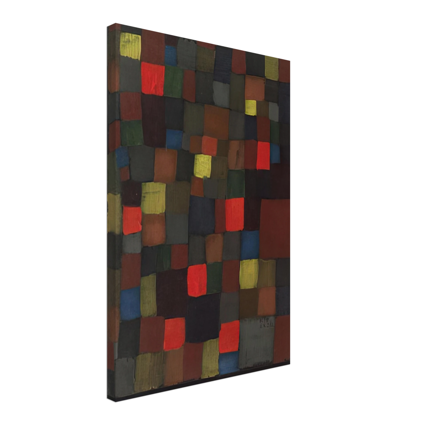 Paul Klee - ABSTRACT COLOUR HARMONY IN SQUARES WITH VERMILLION ACCENTS 1924 Canvas - 70x100 cm / 28x40 inches-canvas
