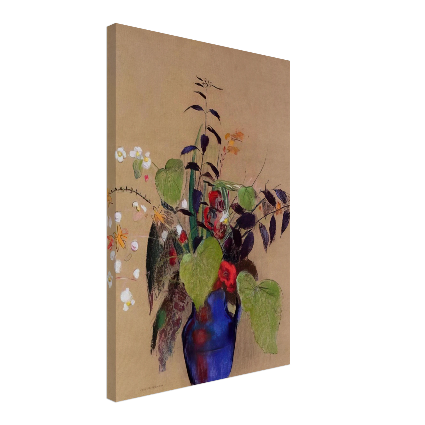 Odilon Redon - FLOWERS IN A BLUE JUG Canvas - 40x60 cm / 16x24 inches-canvas