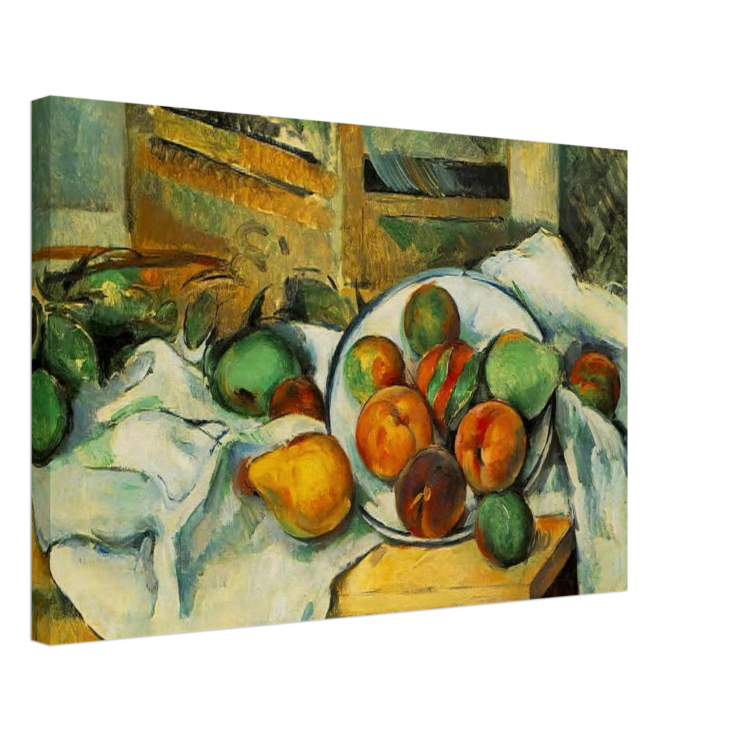 Paul Cezanne - Table, Napkin and Fruit Canvas - 40x60 cm / 16x24 inches-canvas
