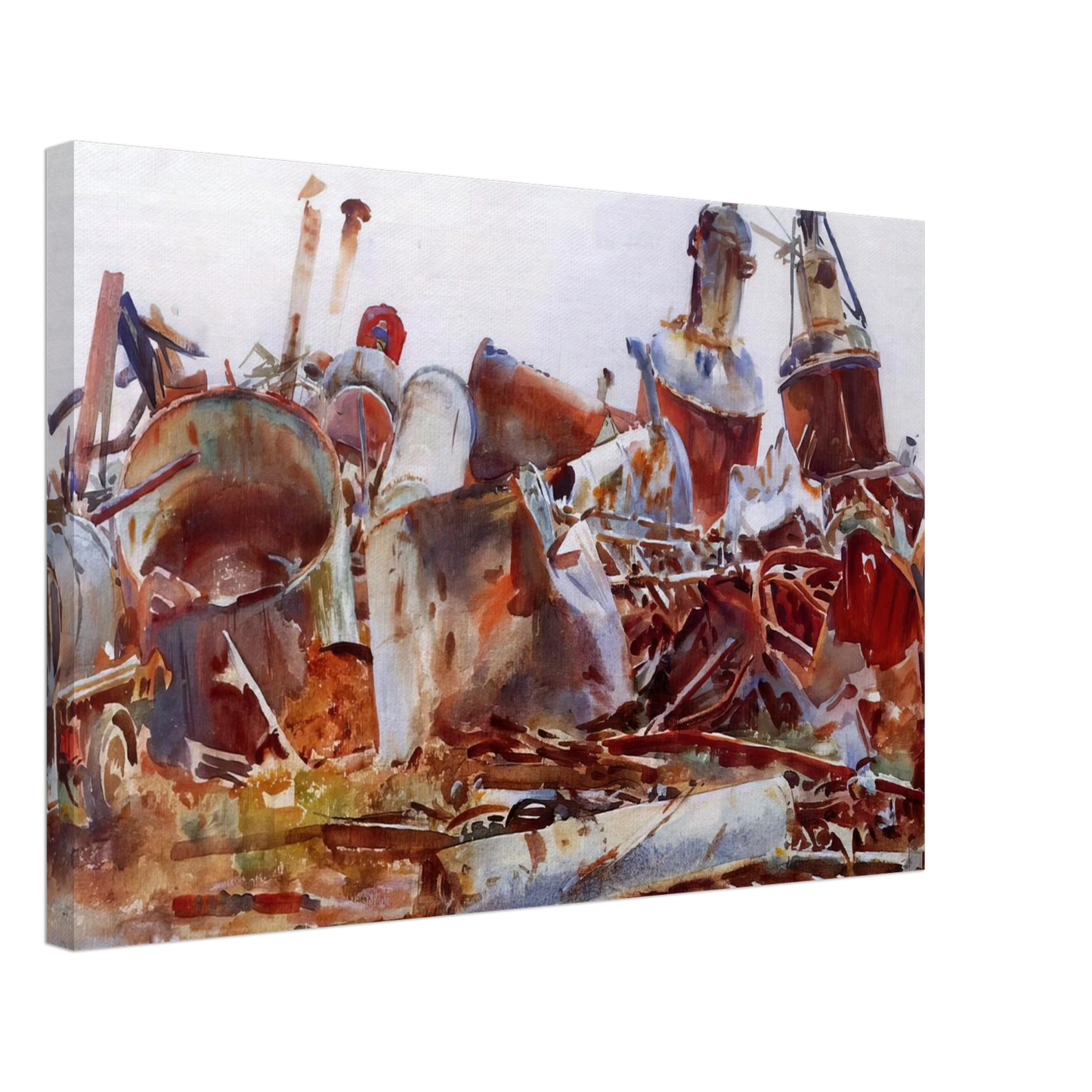 John Singer Sargent - A Wrecked Sugar Refinery Canvas - 70x100 cm / 28x40 inches-canvas