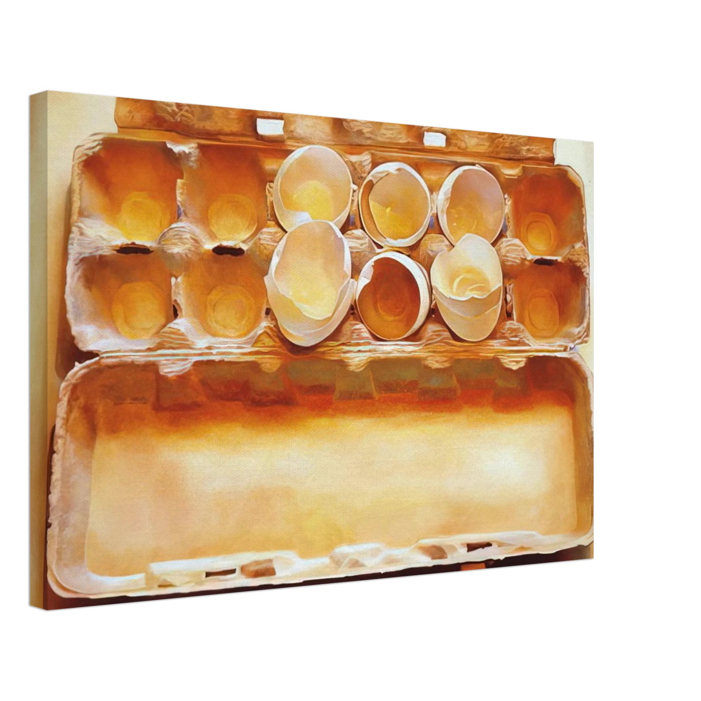 Mary Pratt - Eggs in an Egg Crate - 1975 Canvas - 40x60 cm / 16x24 inches-canvas