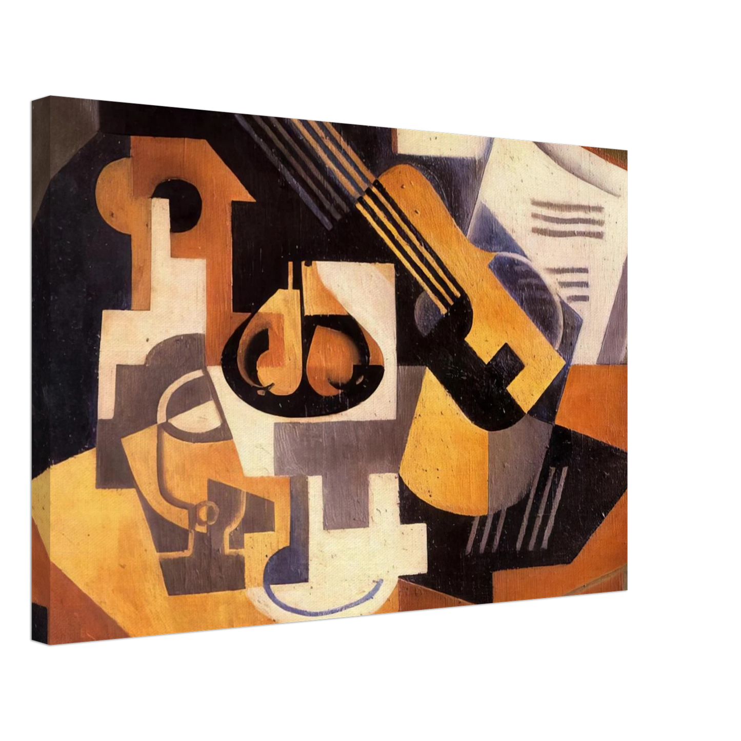 Juan Gris - GUITAR AND FRUIT BOWL ON A TABLE 1918 Canvas - 70x100 cm / 28x40 inches-canvas