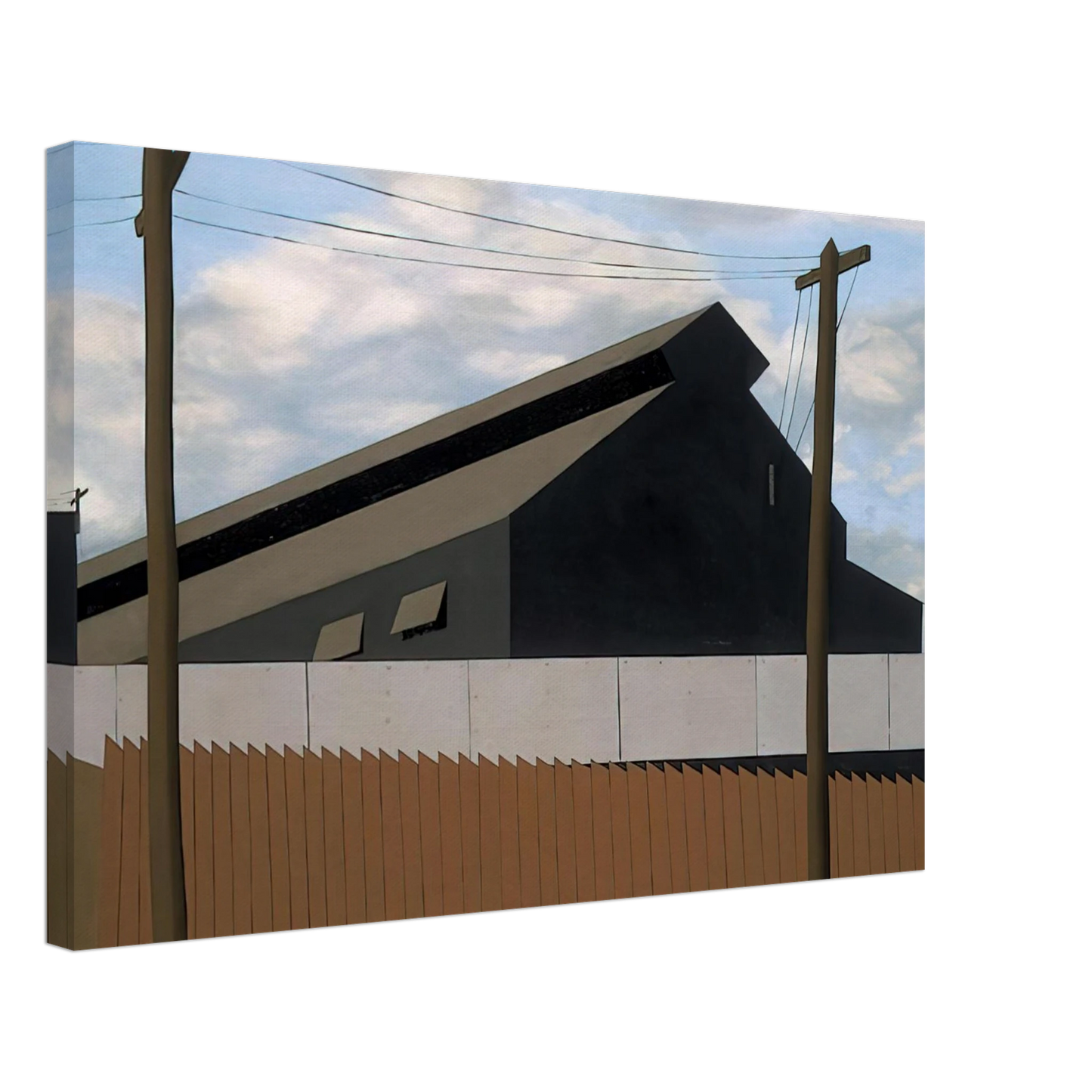 Ralston Crawford - Steel Foundry, Coatesville, Pa. - 1937 Canvas - 40x60 cm / 16x24 inches-canvas