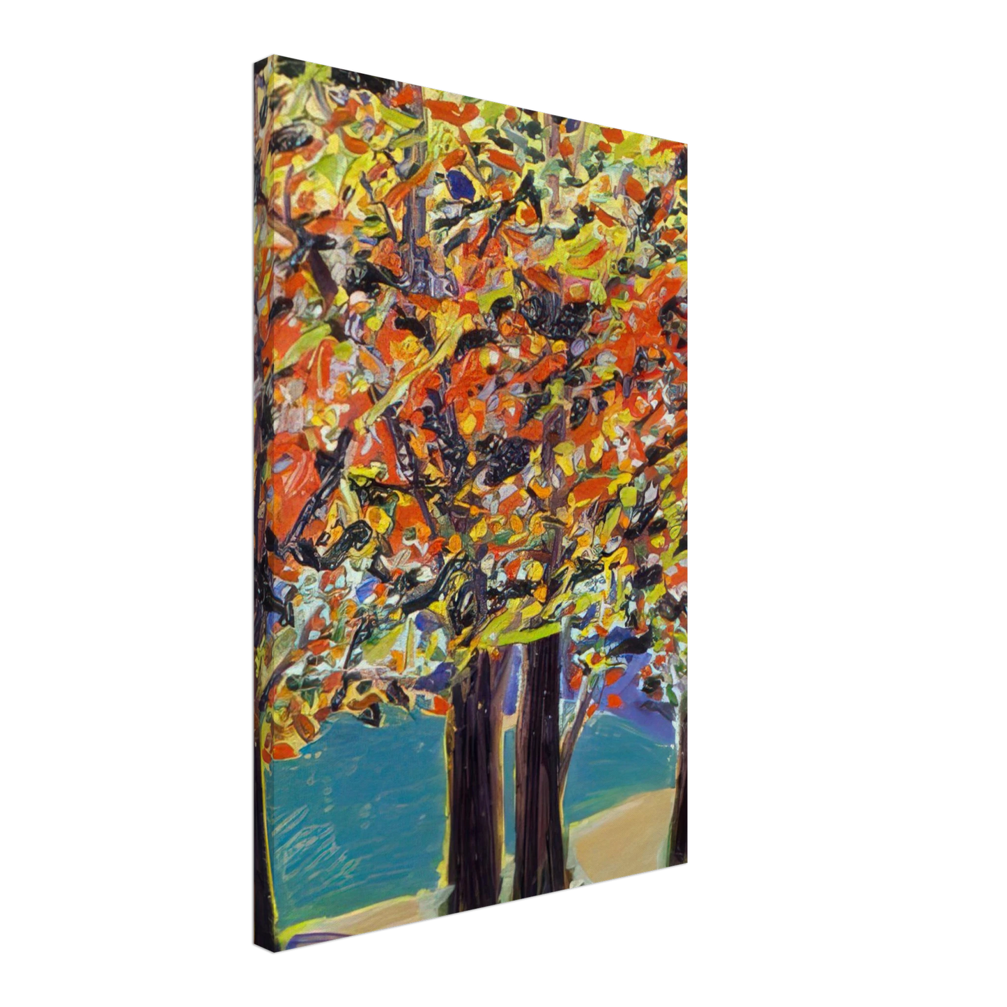 Ronnie Landfield - Autumn View, West Hurley, NY - 1984 Canvas - 70x100 cm / 28x40 inches-canvas