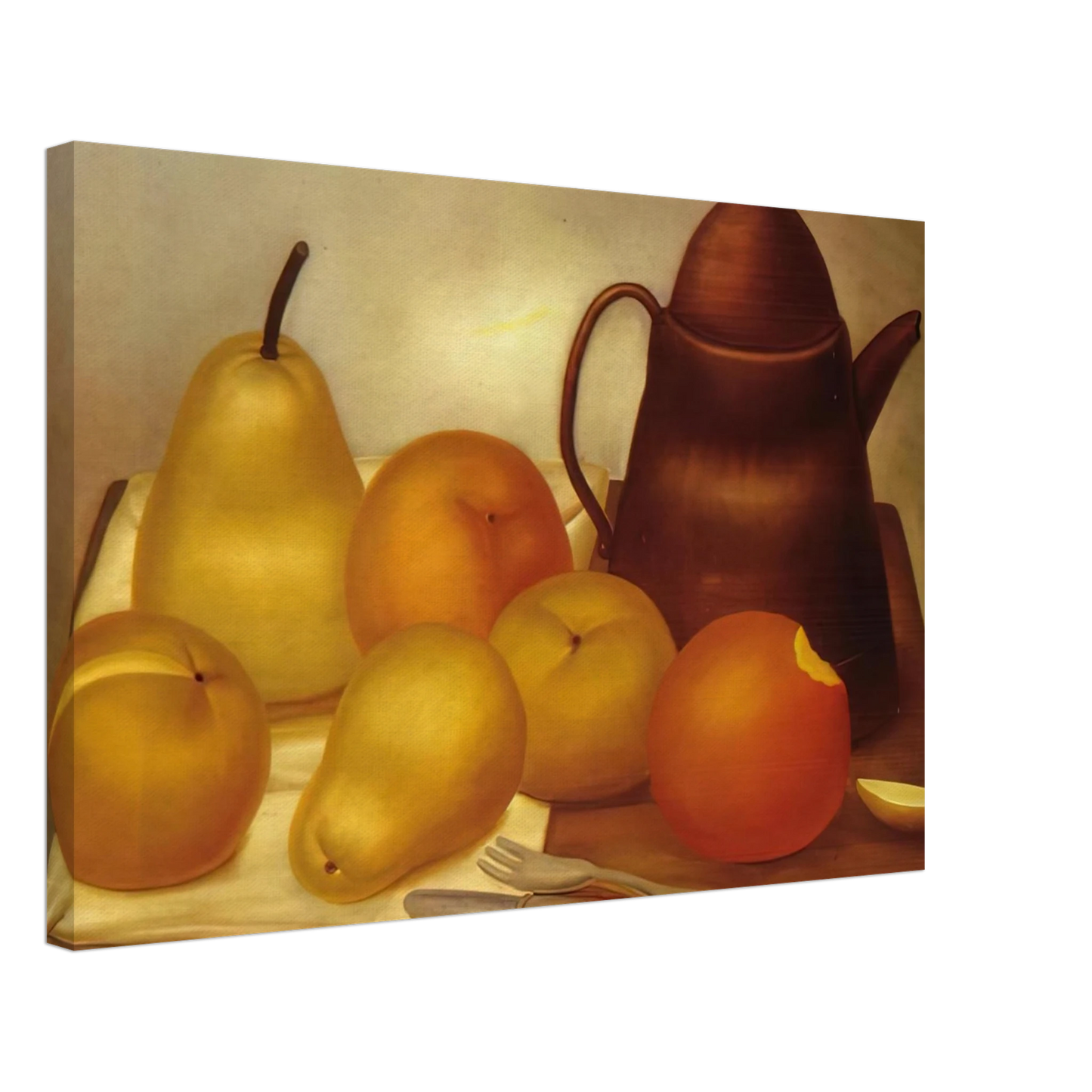 Fernando Botero - STILL LIFE WITH COFFEE POT Canvas - 70x100 cm / 28x40 inches-canvas