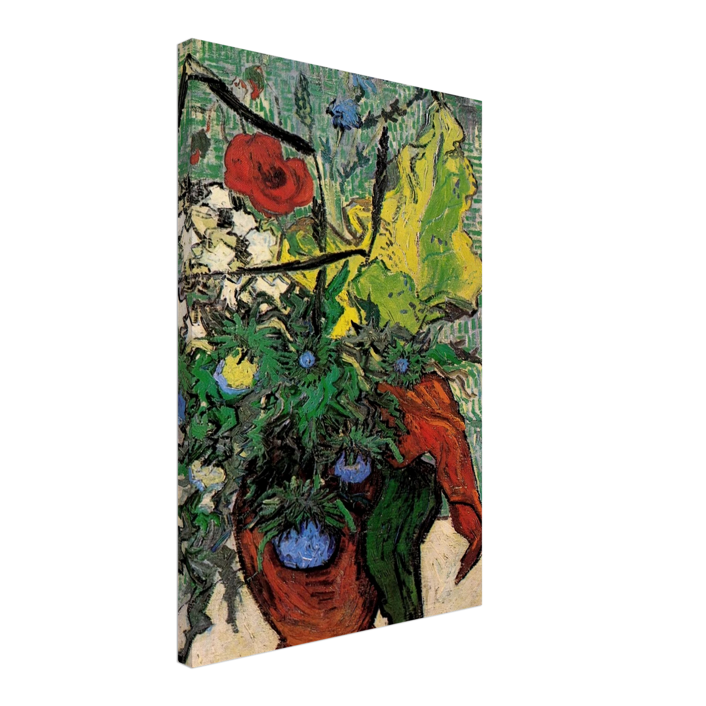 Vincent van Gogh - Wild Flowers and Thistles in a Vase Canvas - 70x100 cm / 28x40 inches-canvas