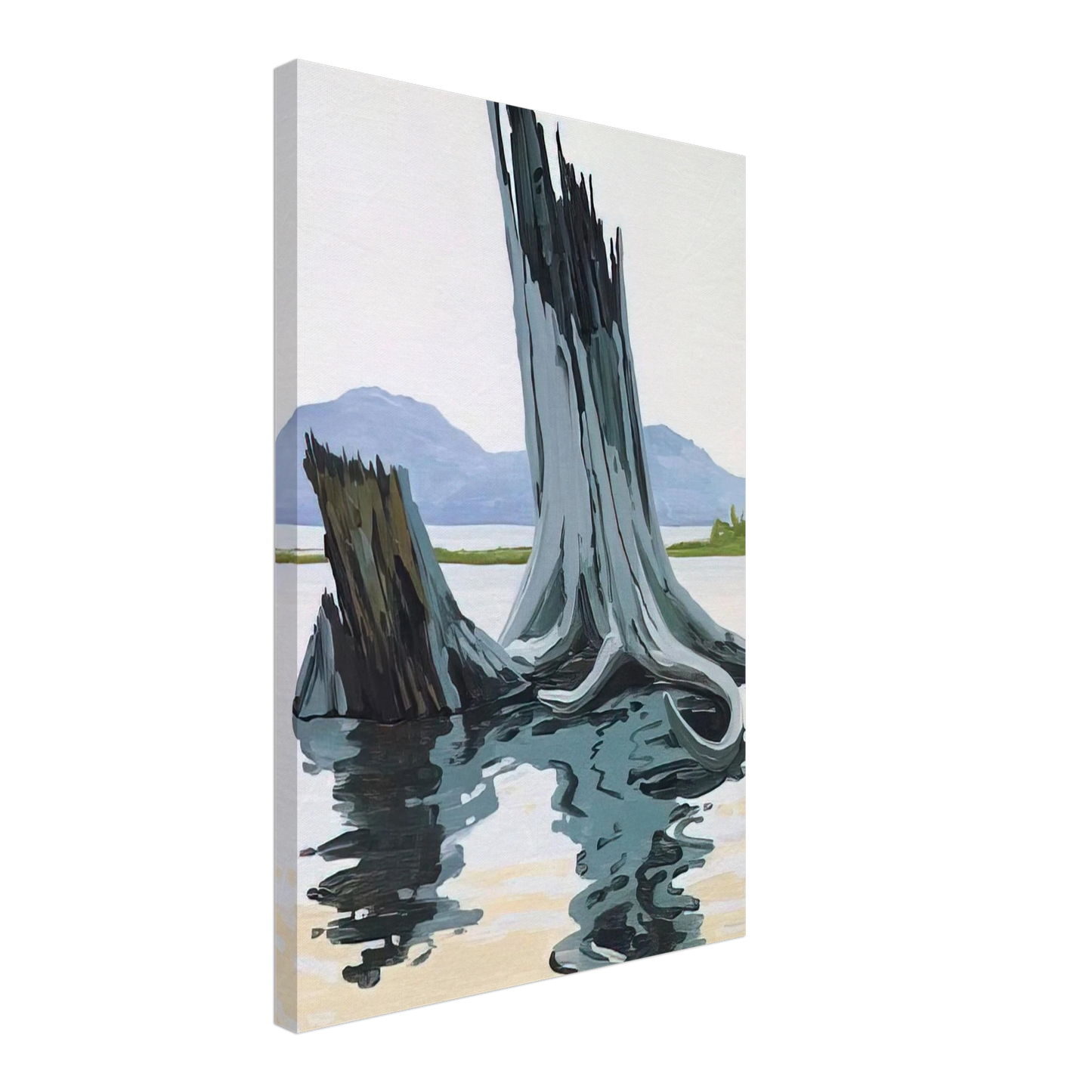 Neil Welliver - Stumps and Allagash - 1998 Canvas - 70x100 cm / 28x40 inches-canvas