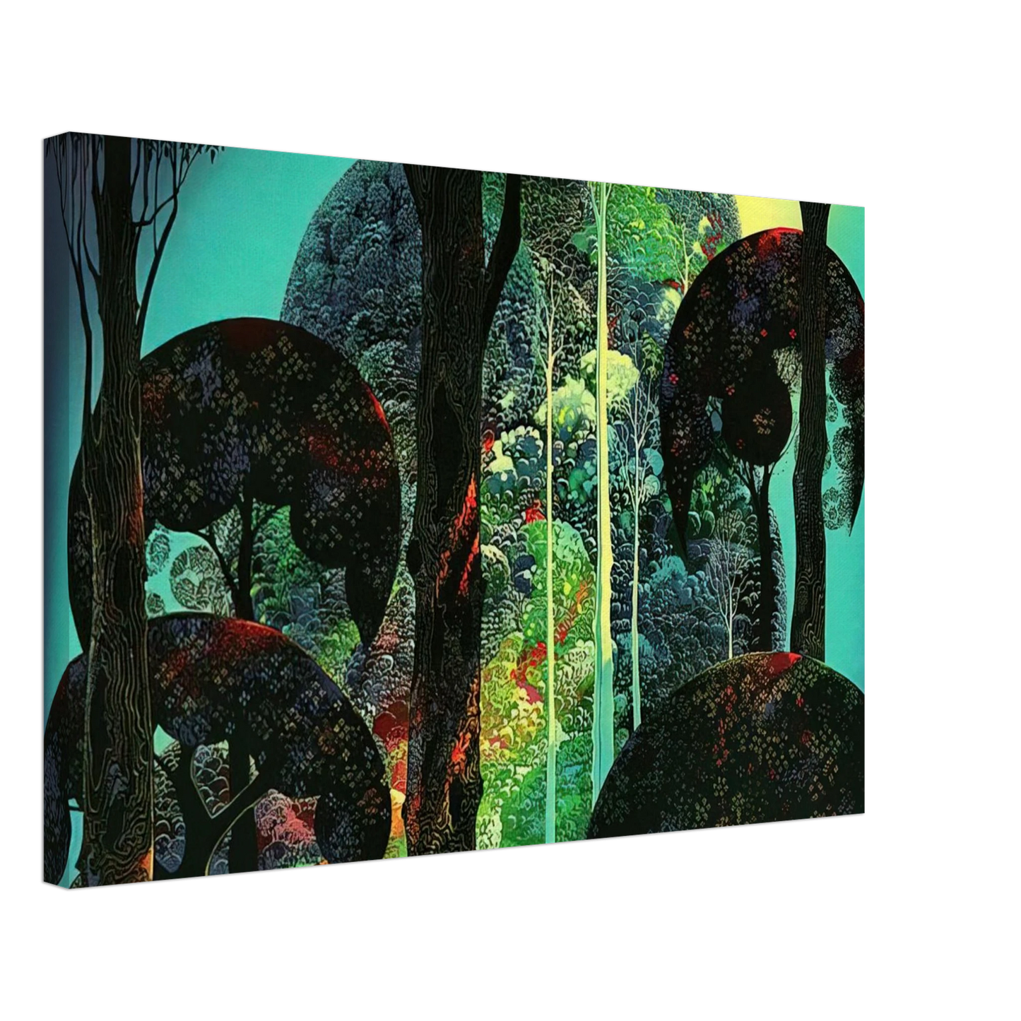 Eyvind Earle - Fired by Sun Canvas - 70x100 cm / 28x40 inches-canvas