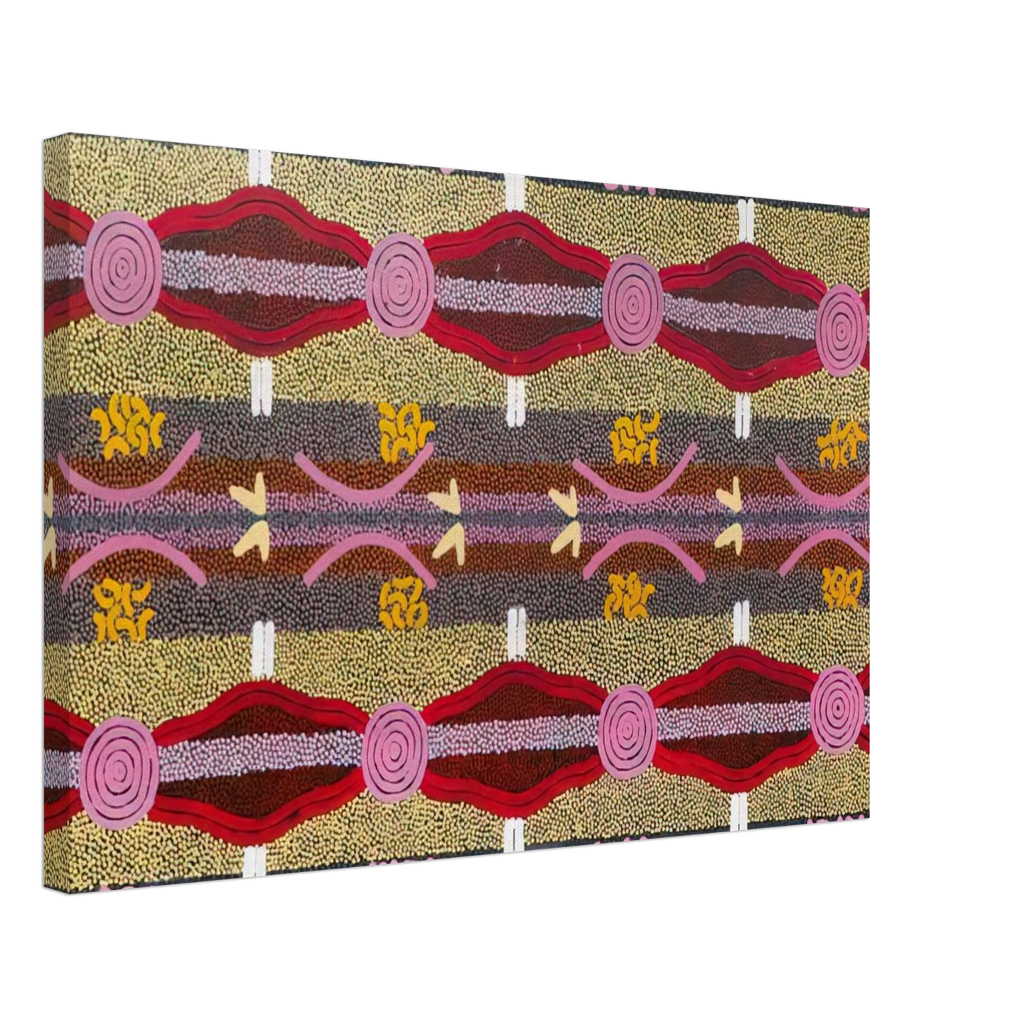 Clifford Possum Tjapaltjarri - Rock Wallaby Lightning Dreaming, Mount Wedge - 1995 Canvas - 70x100 cm / 28x40 inches-canvas